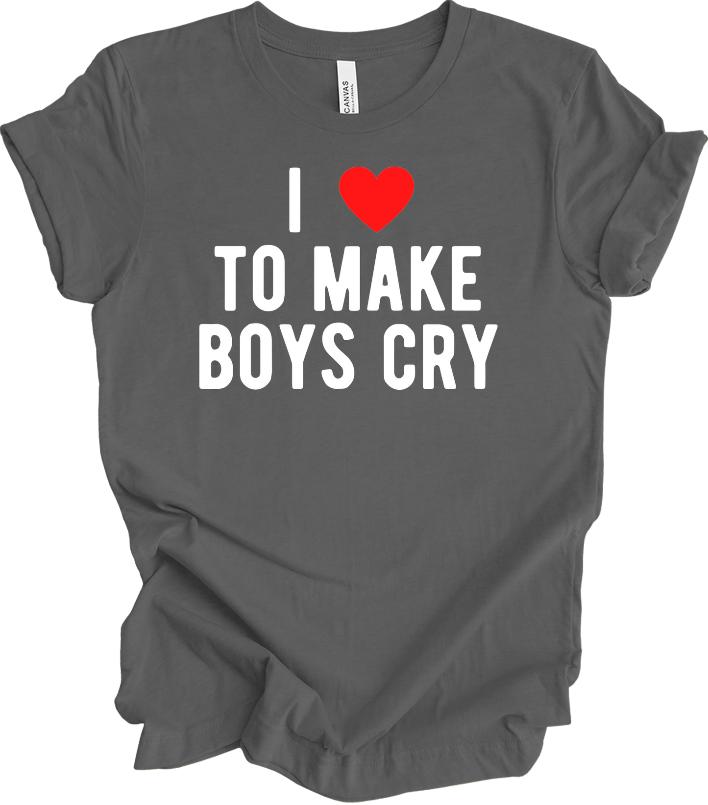 I ❤️ To Make Boys Cry T-Shirt in Asphalt