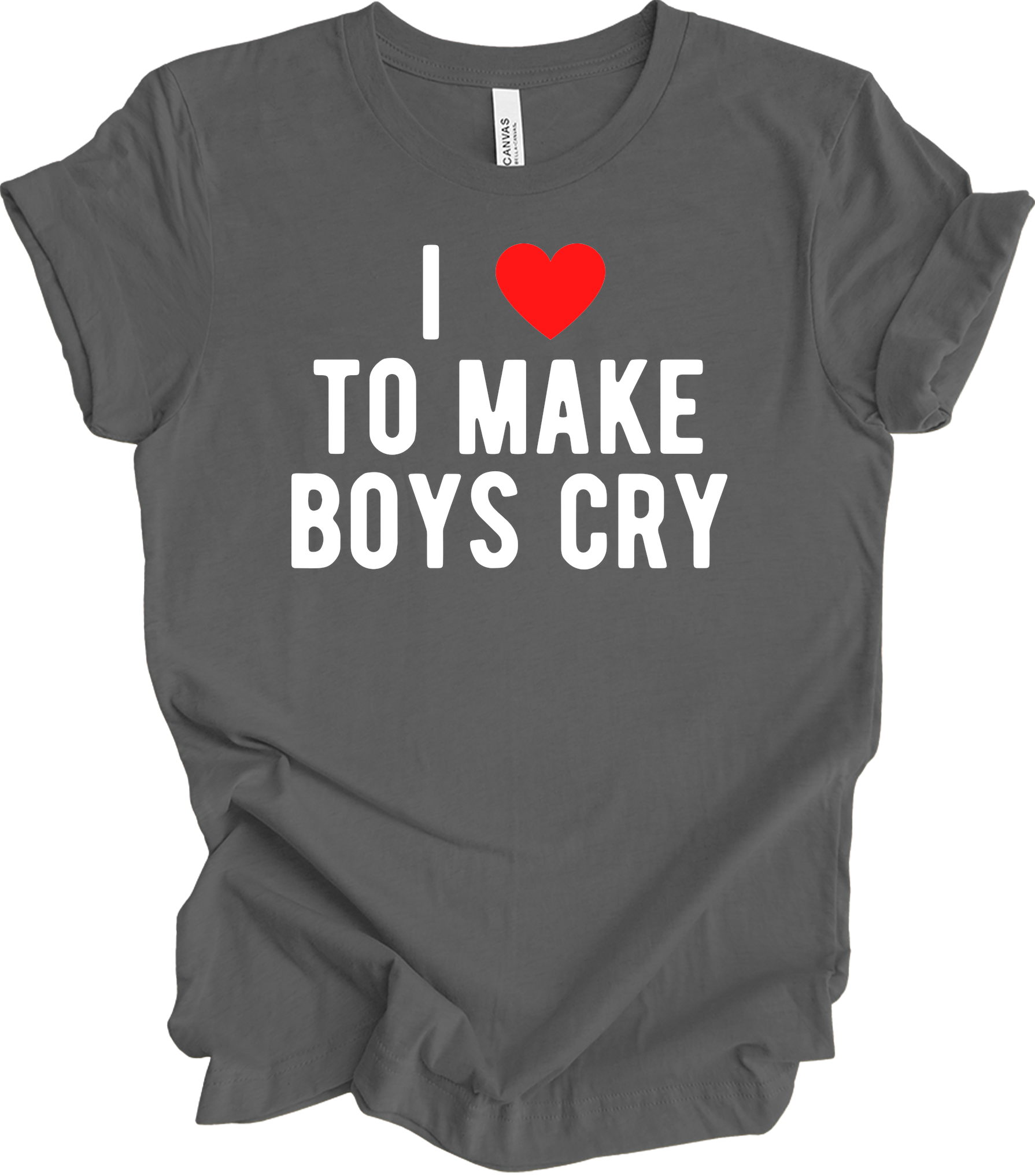 I ❤️ To Make Boys Cry T-Shirt in Asphalt