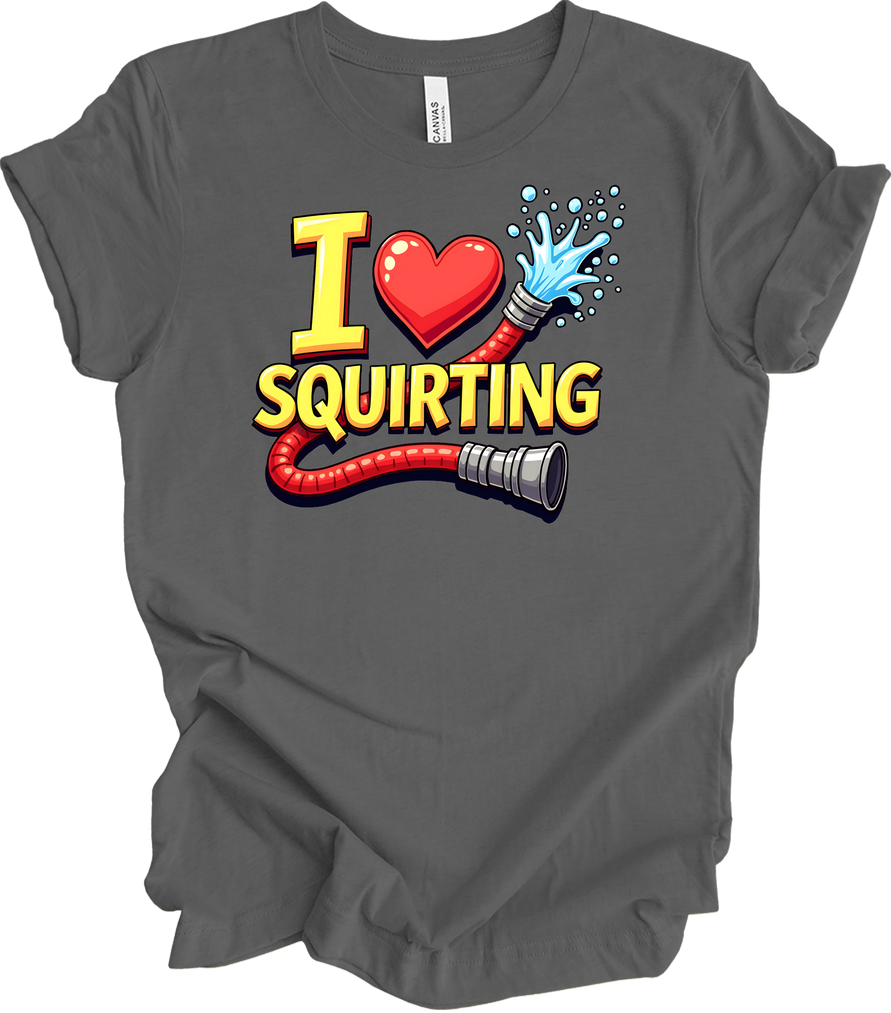 I Love Squirting Funny T-Shirt in Asphalt