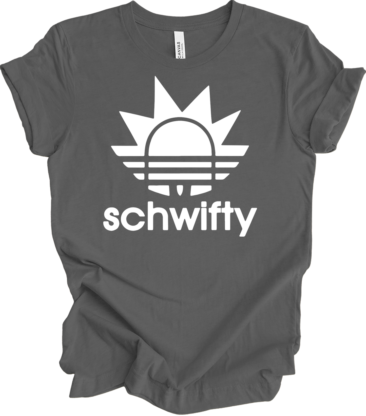 Schwifty Rick and Morty Logo T-Shirt in Asphalt