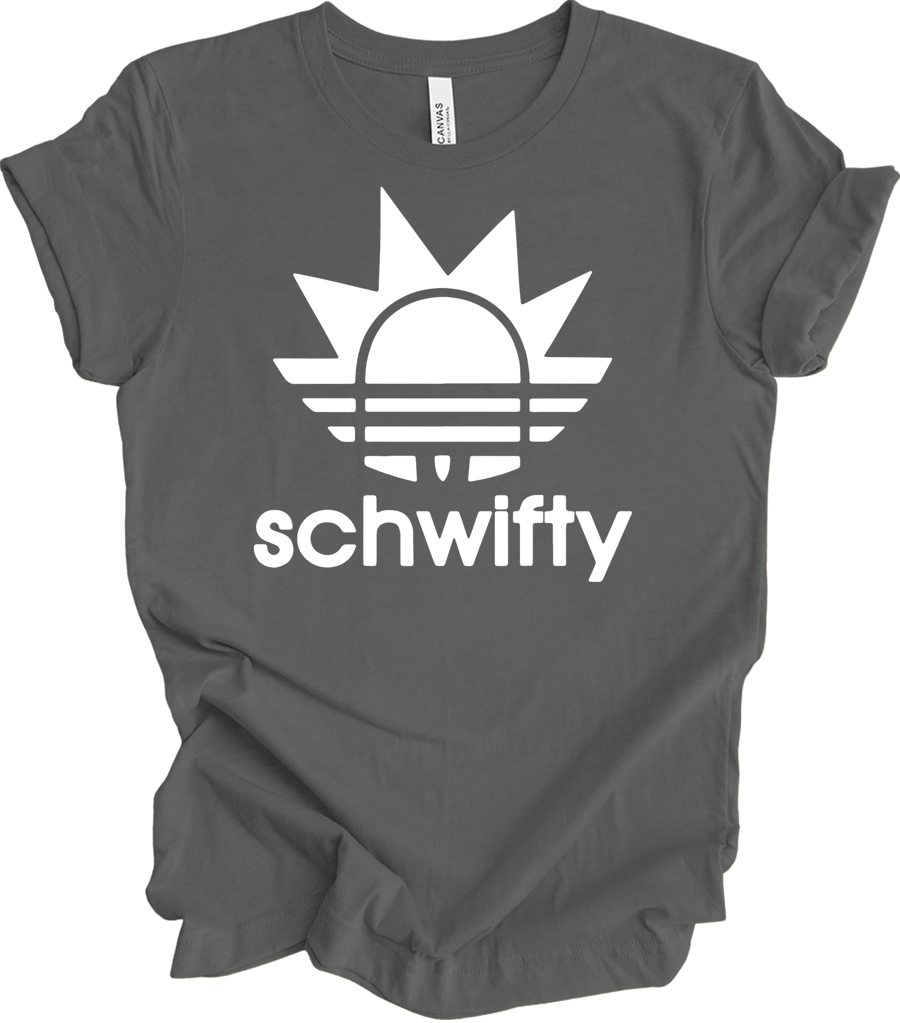Schwifty Rick and Morty Logo T-Shirt in Asphalt