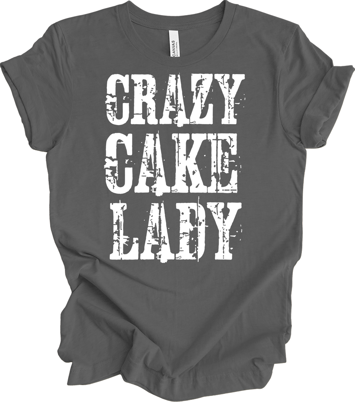 Crazy Cake Lady - Funny Baking Gift T-Shirt in Asphalt