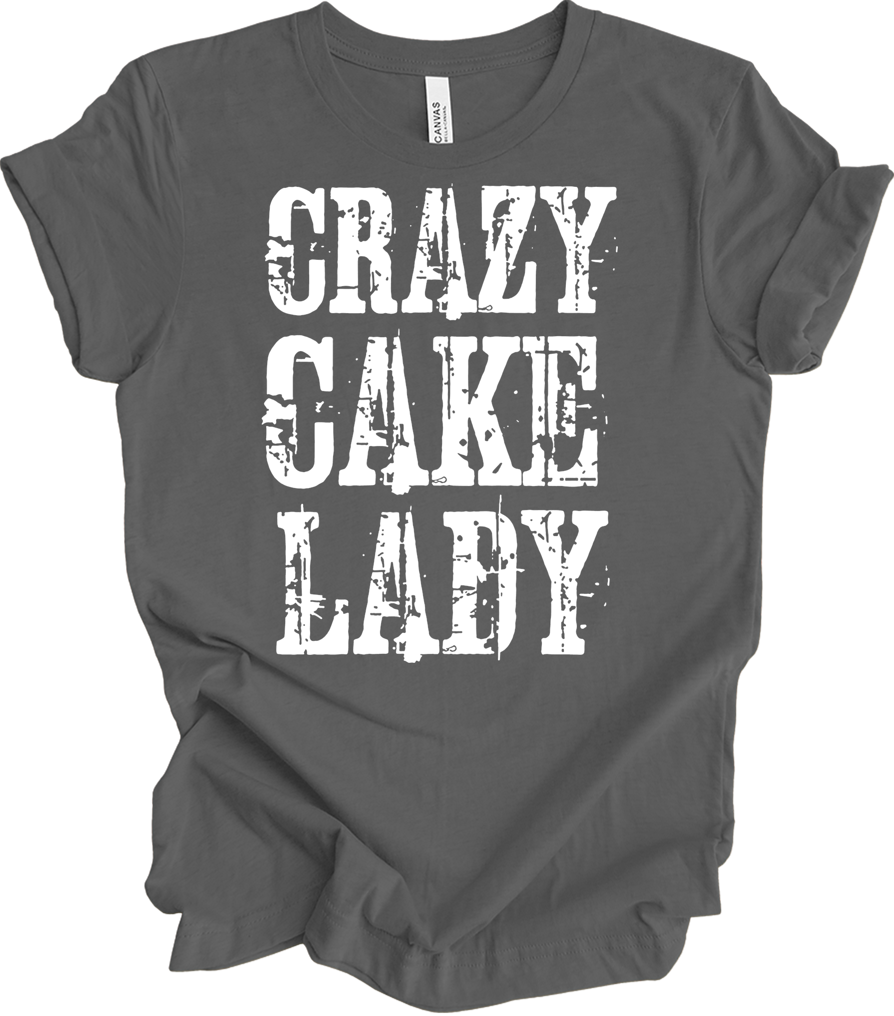 Crazy Cake Lady - Funny Baking Gift T-Shirt in Asphalt