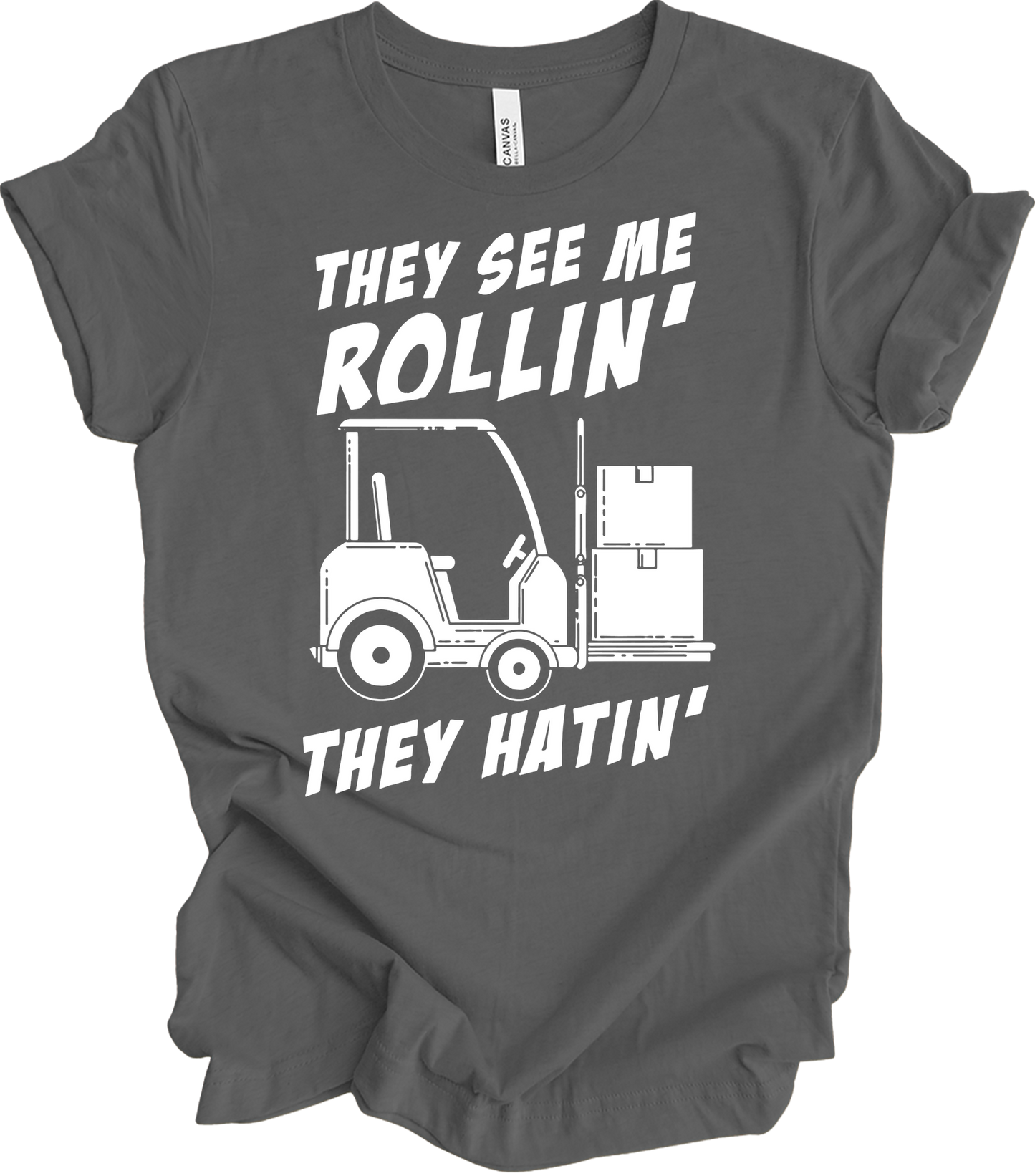 Forklift Operator Funny T-Shirt in Asphalt