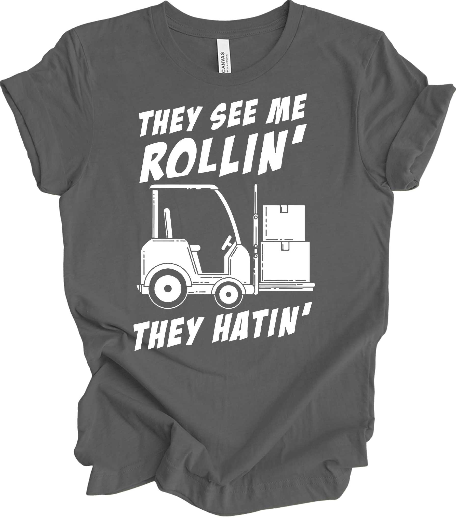 Forklift Operator Funny T-Shirt in Asphalt