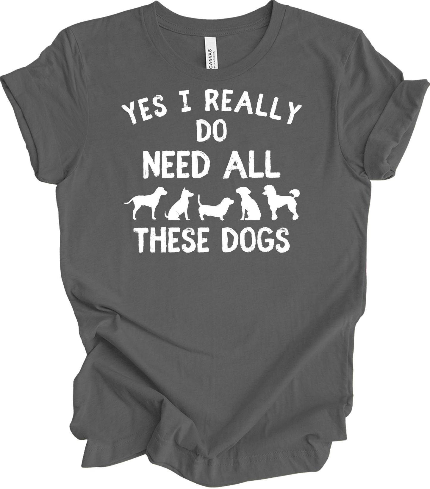 Need All These Dogs T-Shirt in Asphalt