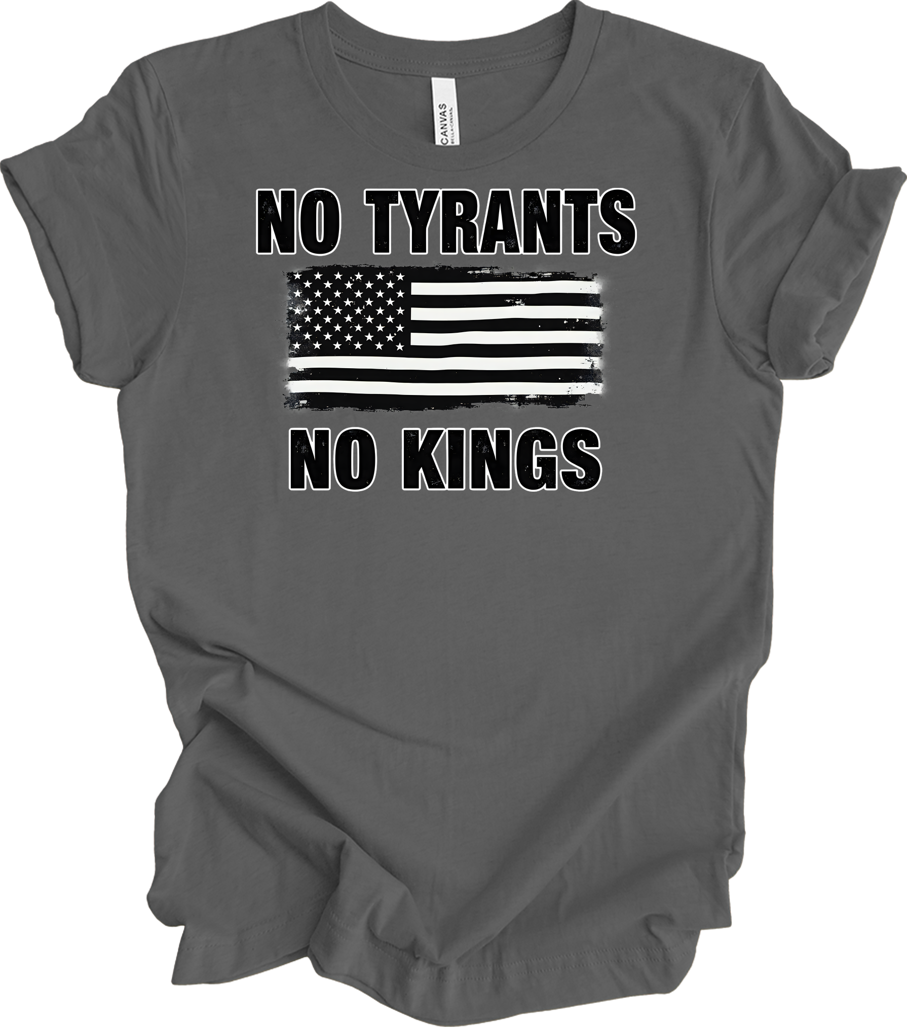 No Tyrants No Kings T-Shirt in Asphalt