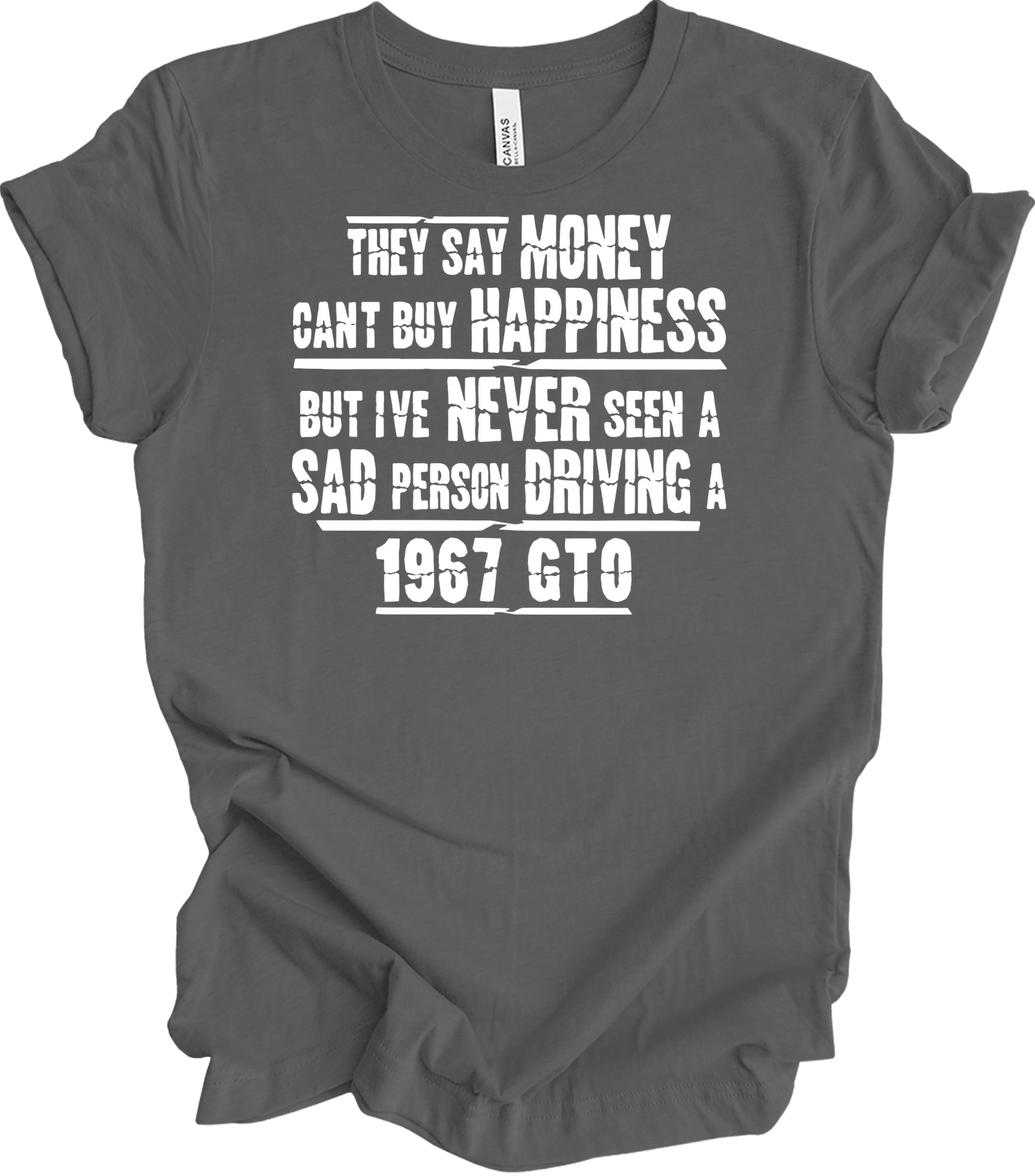 1967 GTO Car Parts T-Shirt in Asphalt