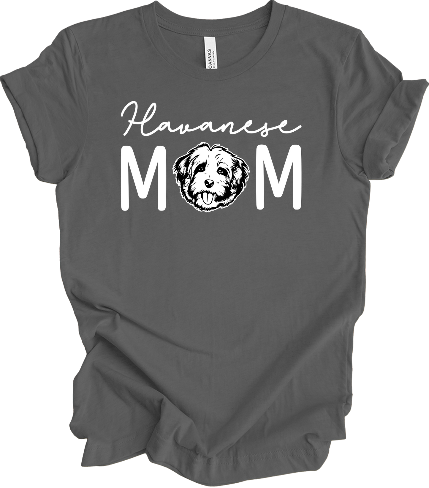 Havanese Mom Dog Lover T-Shirt in Asphalt