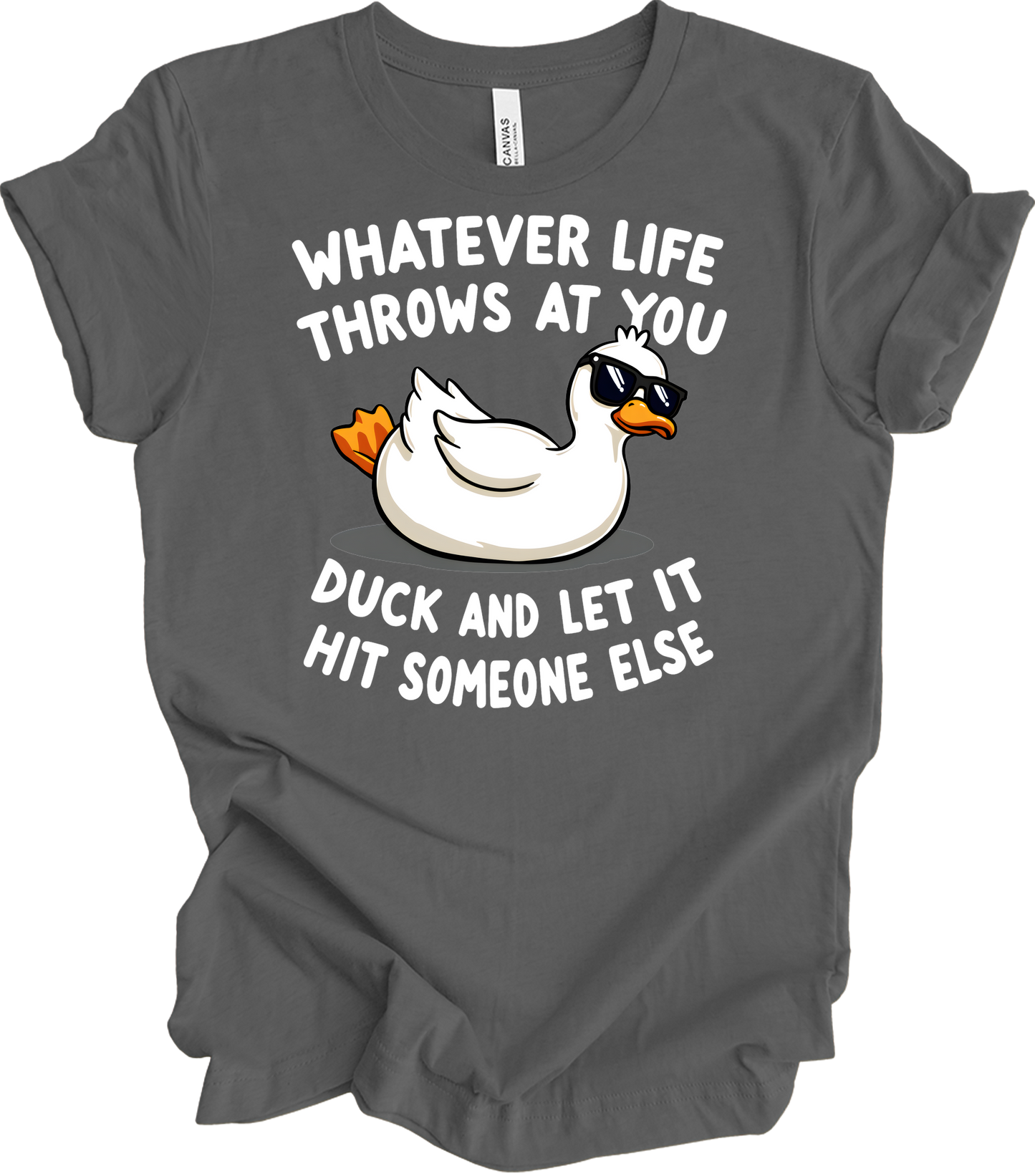 Whatever Life Throws at You Duck T-Shirt in Asphalt