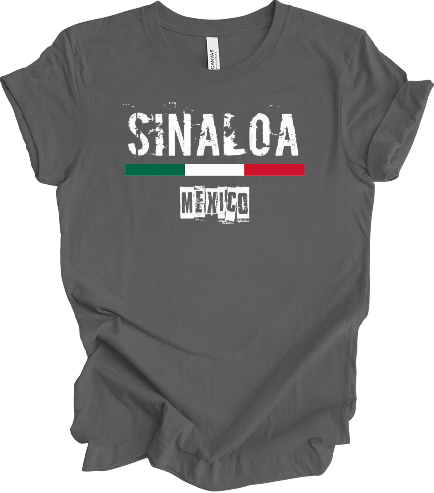 Sinaloa Mexico Vintage Flag T-Shirt in Asphalt
