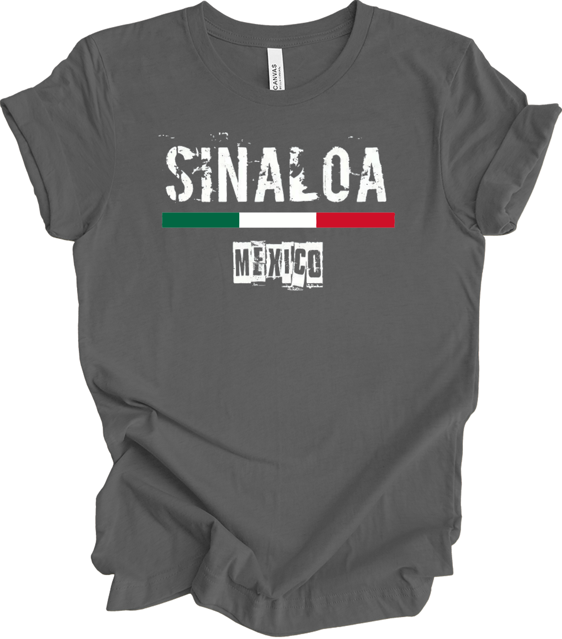 Sinaloa Mexico Vintage Flag T-Shirt in Asphalt