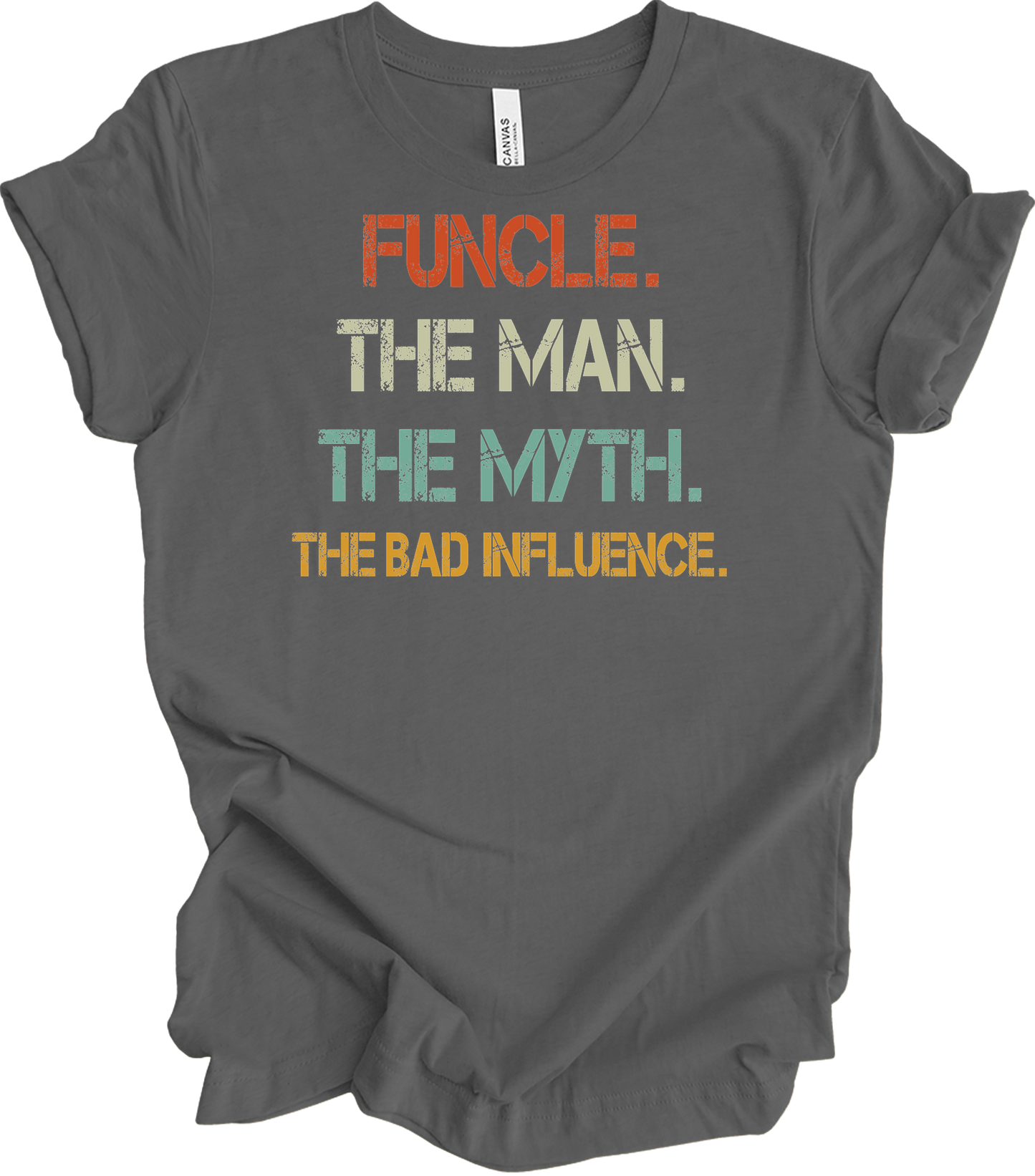 Uncle Bad Influence - Funcle The Man Myth Vintage T-Shirt in Asphalt