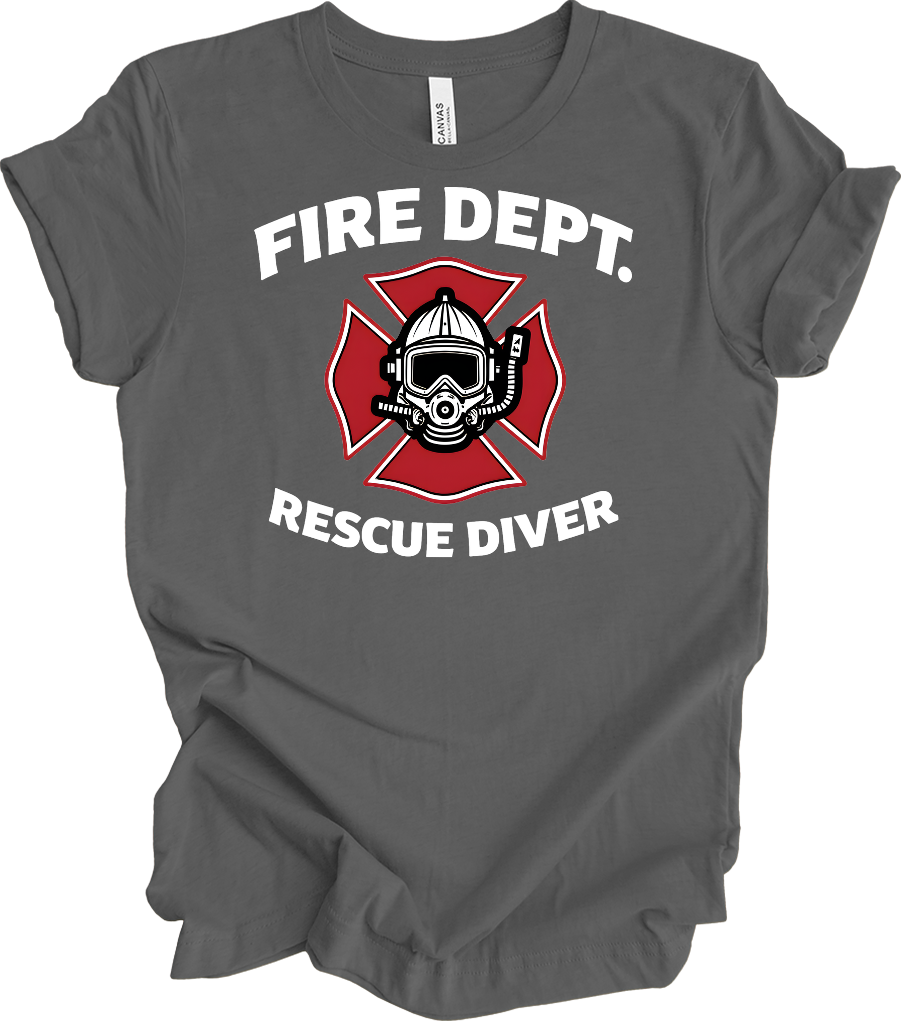 Fire Dept. Rescue Diver T-Shirt in Asphalt