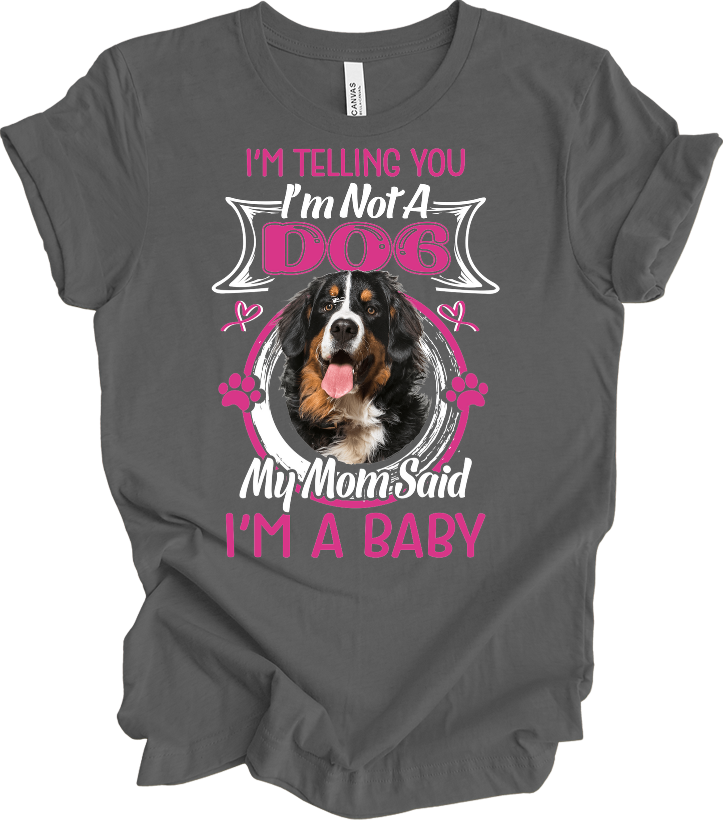Bernese Mountain Dog Mom T-Shirt in Asphalt