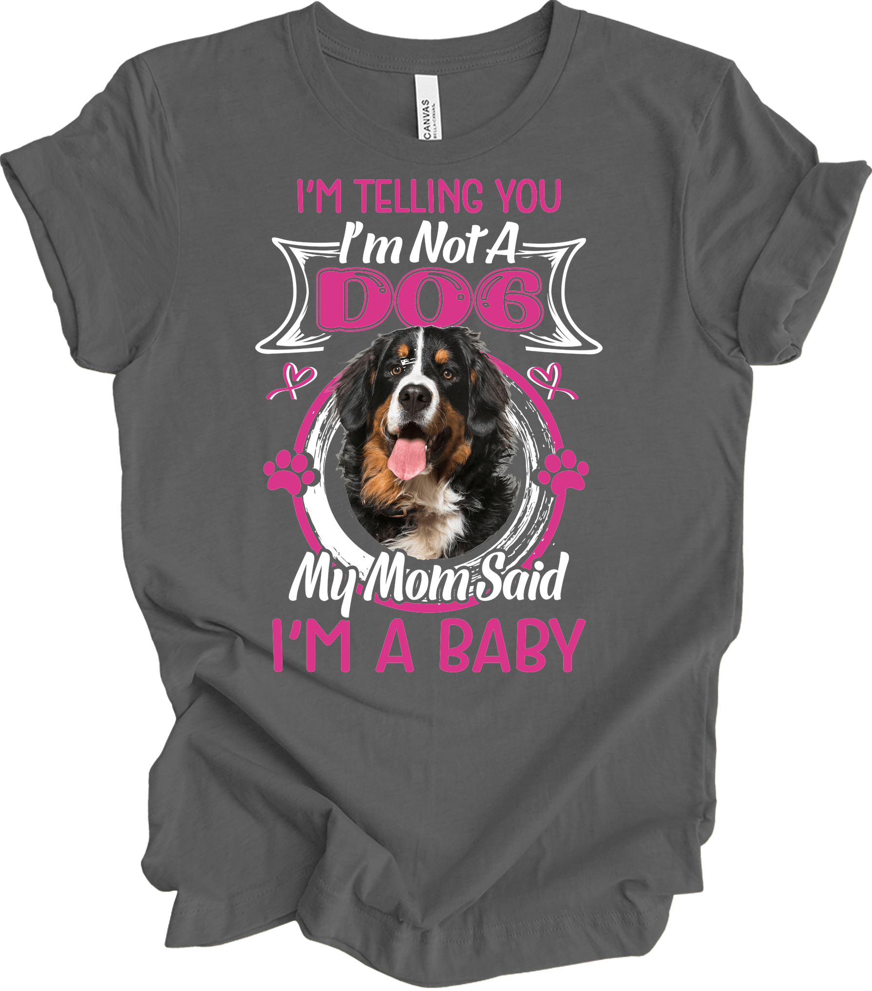 Bernese Mountain Dog Mom T-Shirt in Asphalt