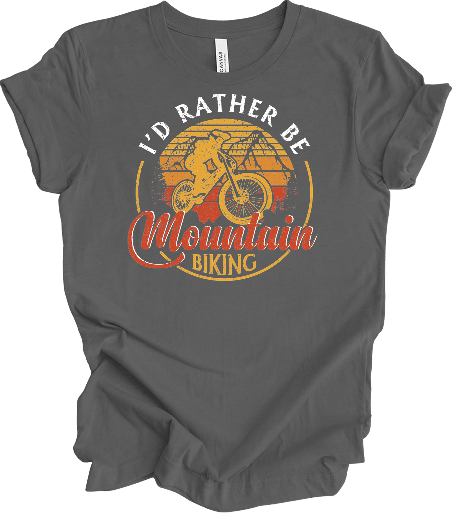 Mountain Biking Retro Vintage MTB T-Shirt in Asphalt