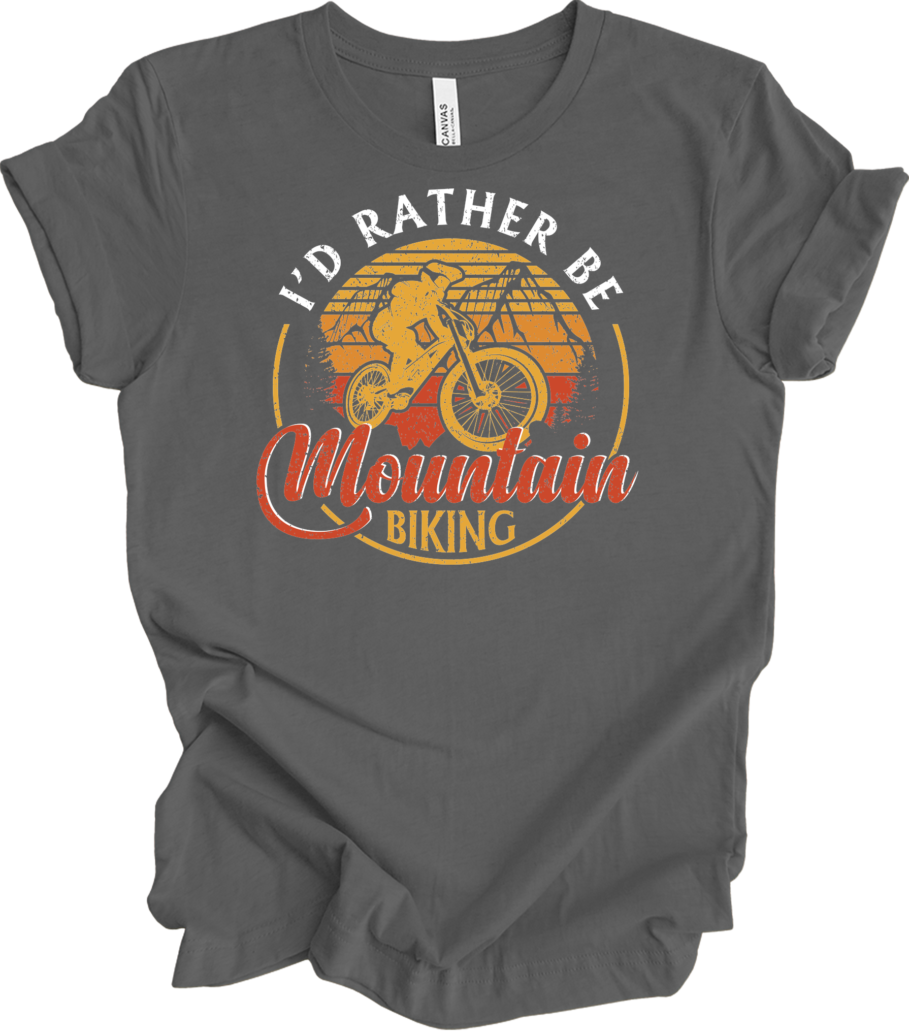 Mountain Biking Retro Vintage MTB T-Shirt in Asphalt