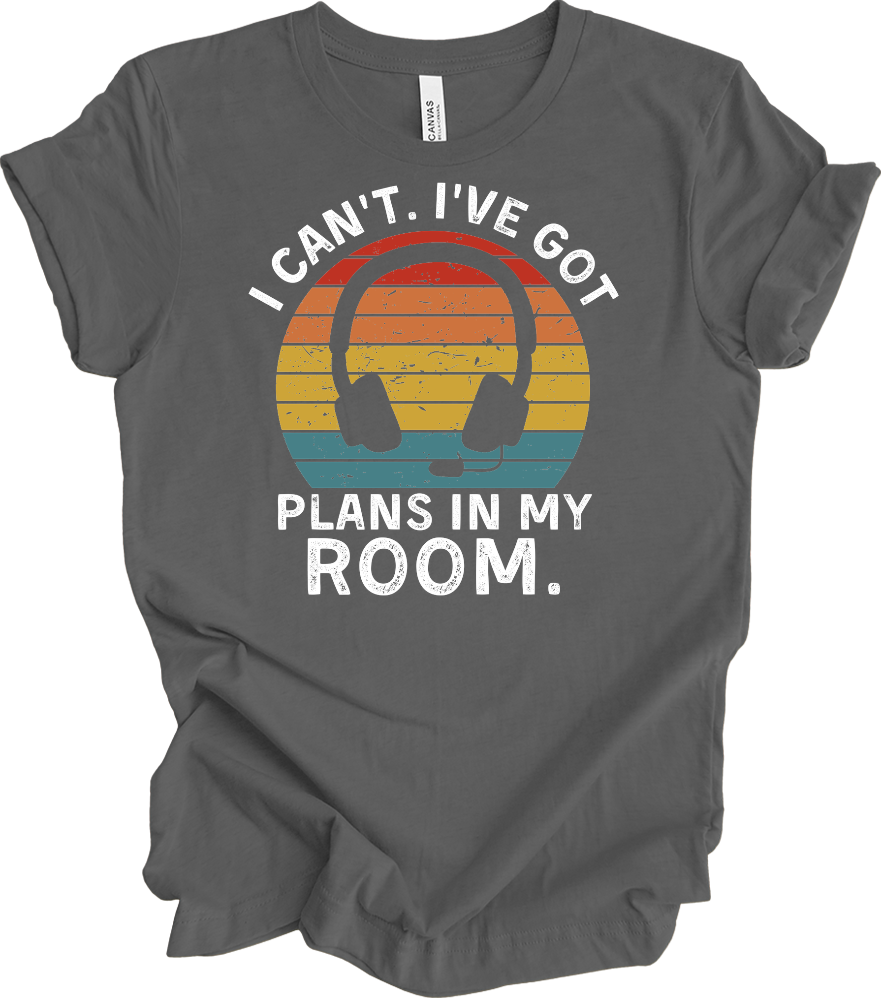 Plans In My Room Gamer T-Shirt in Asphalt