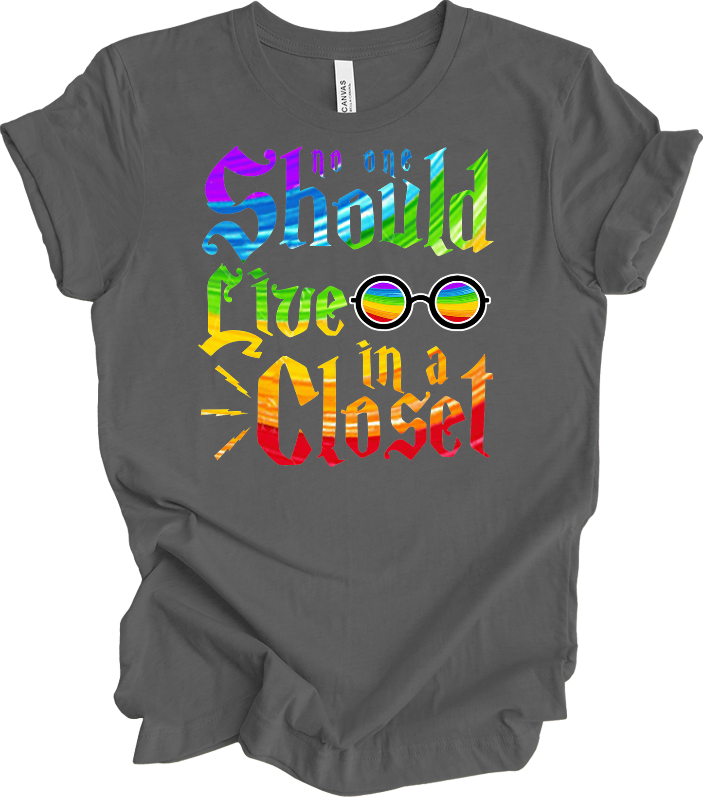 Live in a Closet Pride T-Shirt in Asphalt