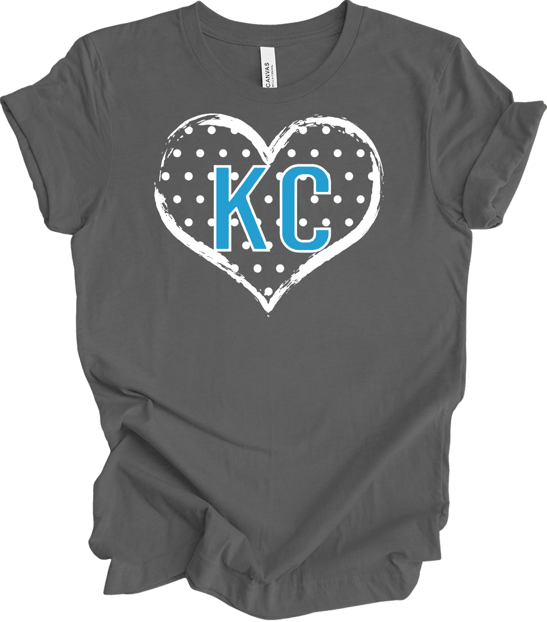 KC Heart Polka Dot T-Shirt in Asphalt