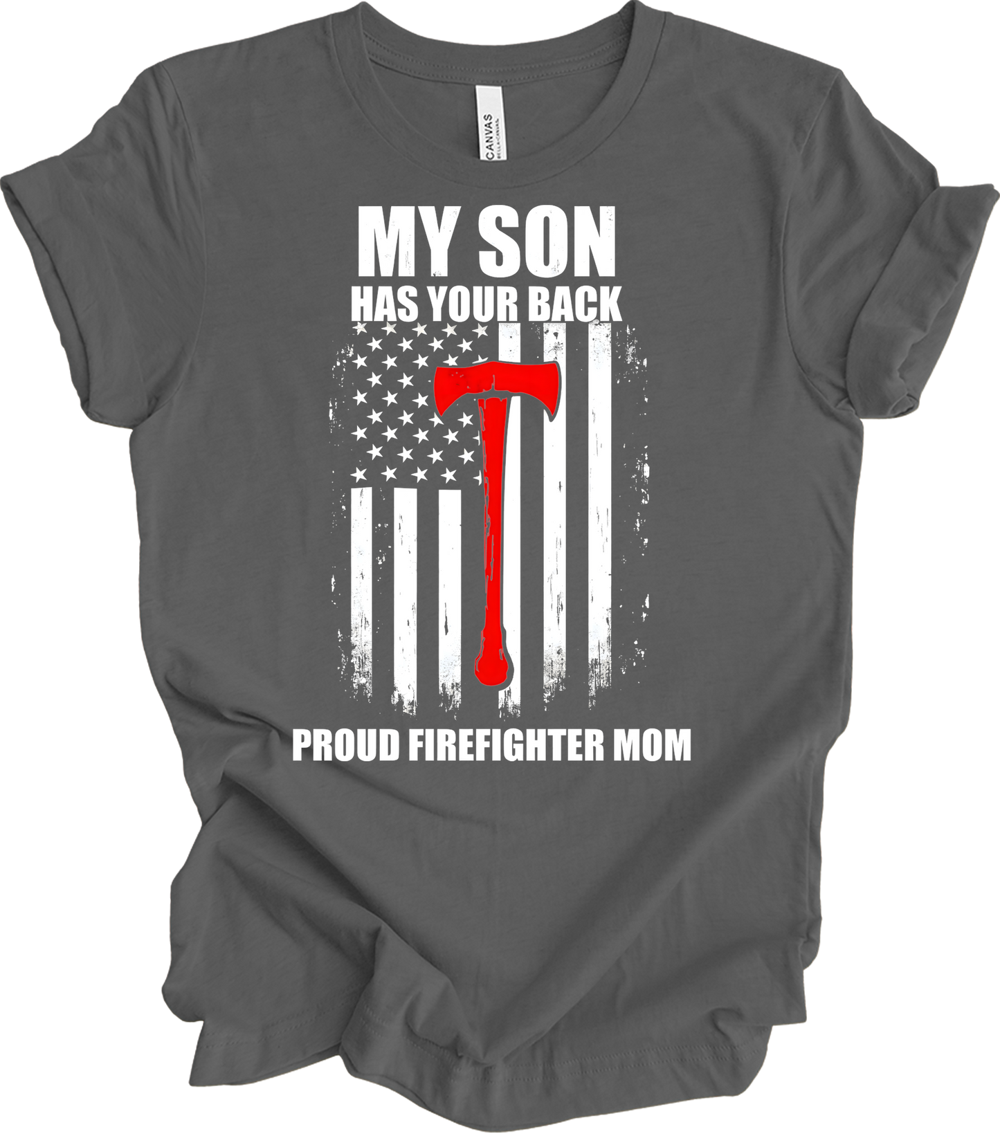 Firefighter Axe Flag for Moms T-Shirt in Asphalt