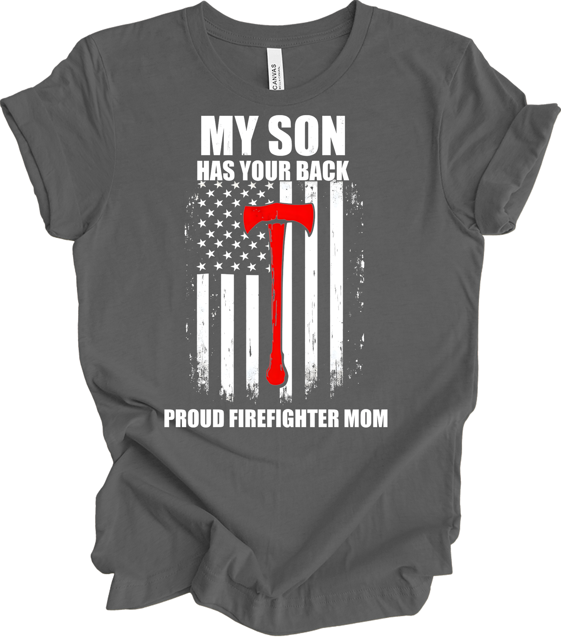 Firefighter Axe Flag for Moms T-Shirt in Asphalt