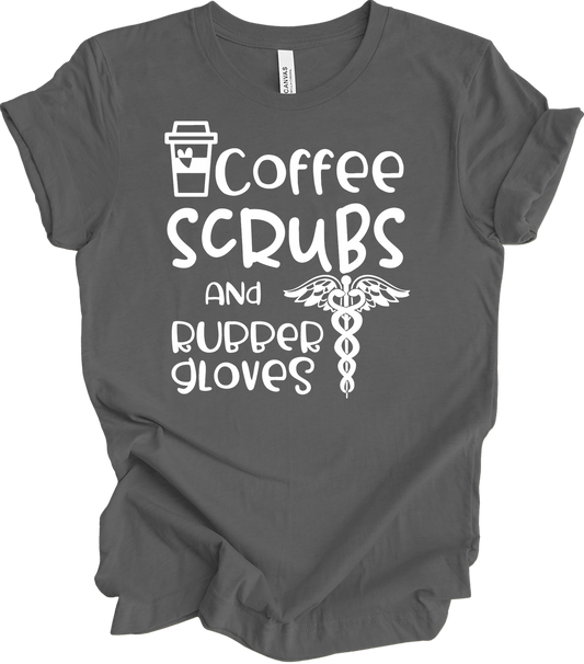 Coffee Scrubs Nurse T-Shirt in Asphalt