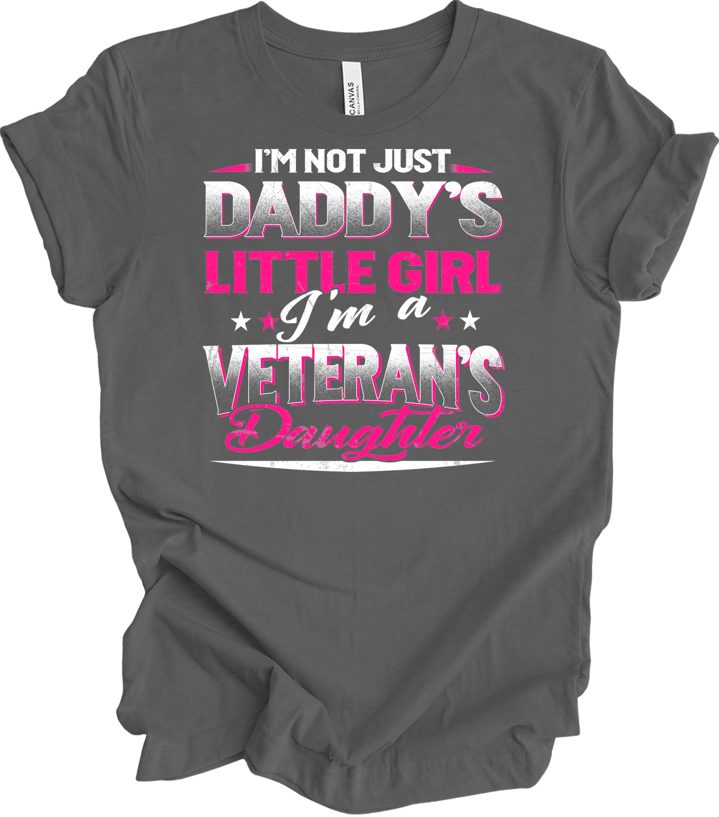 Veteran's Daughter Daddy's Little Girl T-Shirt in Asphalt