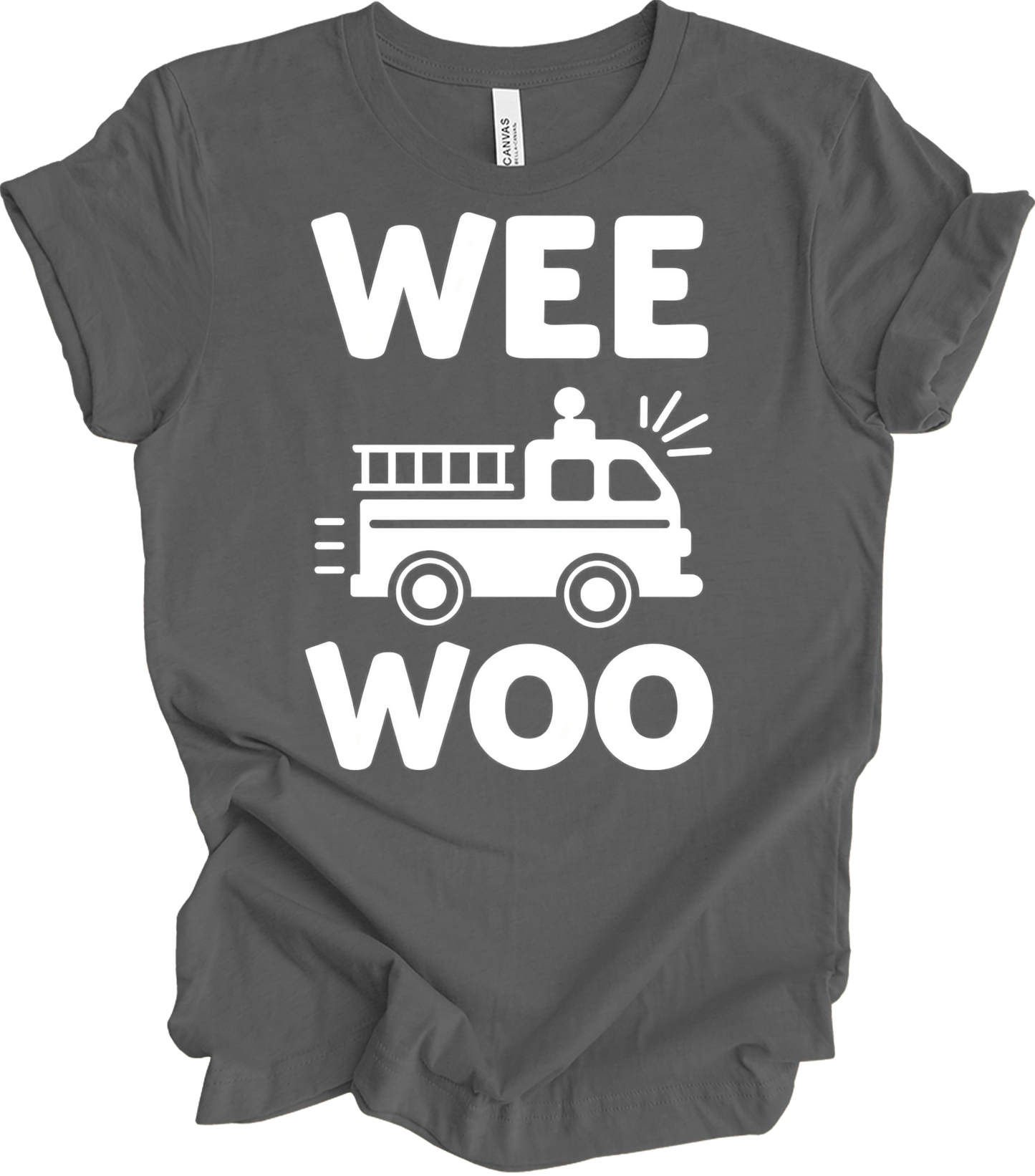 Wee Woo Fire Truck T-Shirt in Asphalt