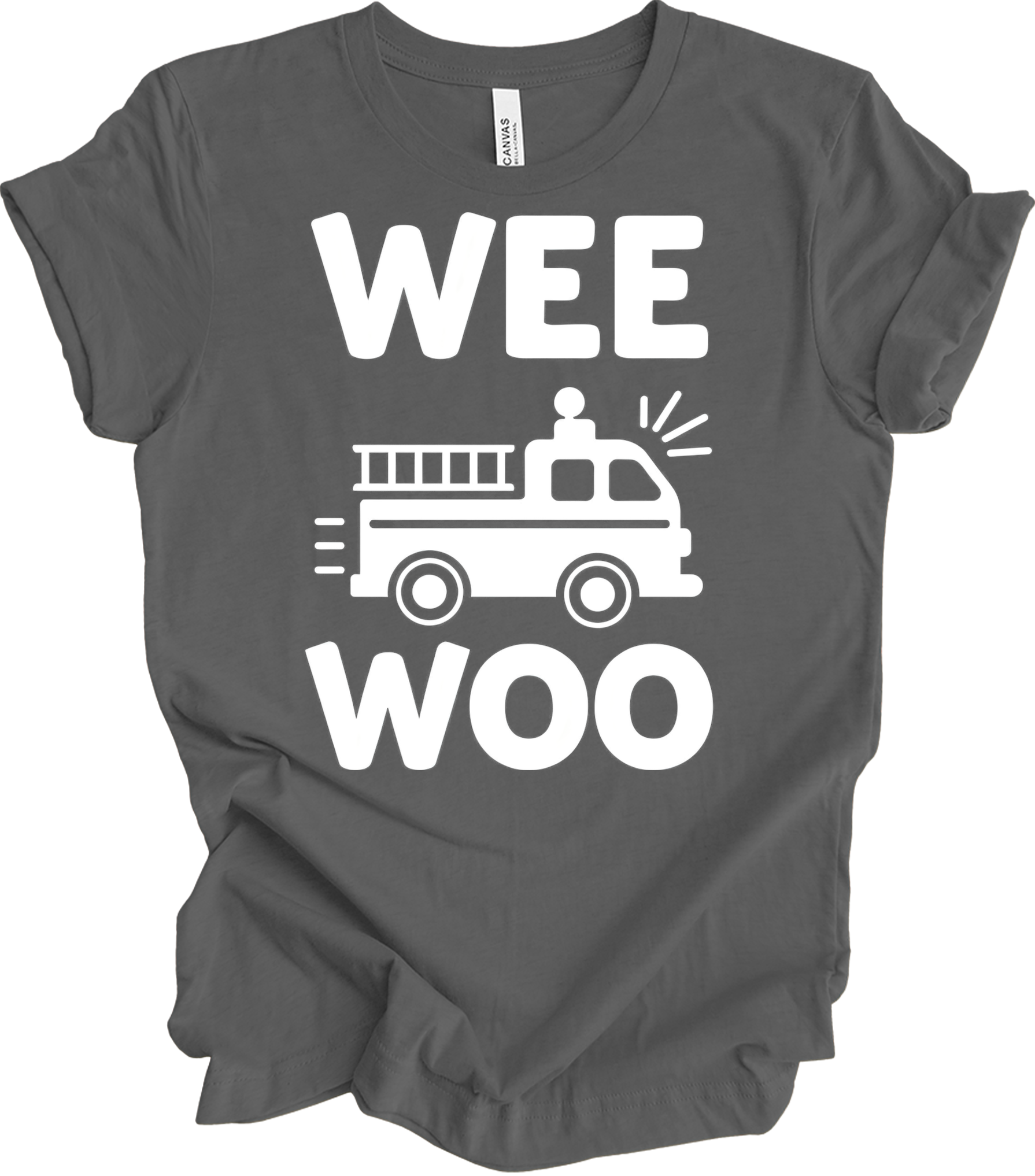 Wee Woo Fire Truck T-Shirt in Asphalt