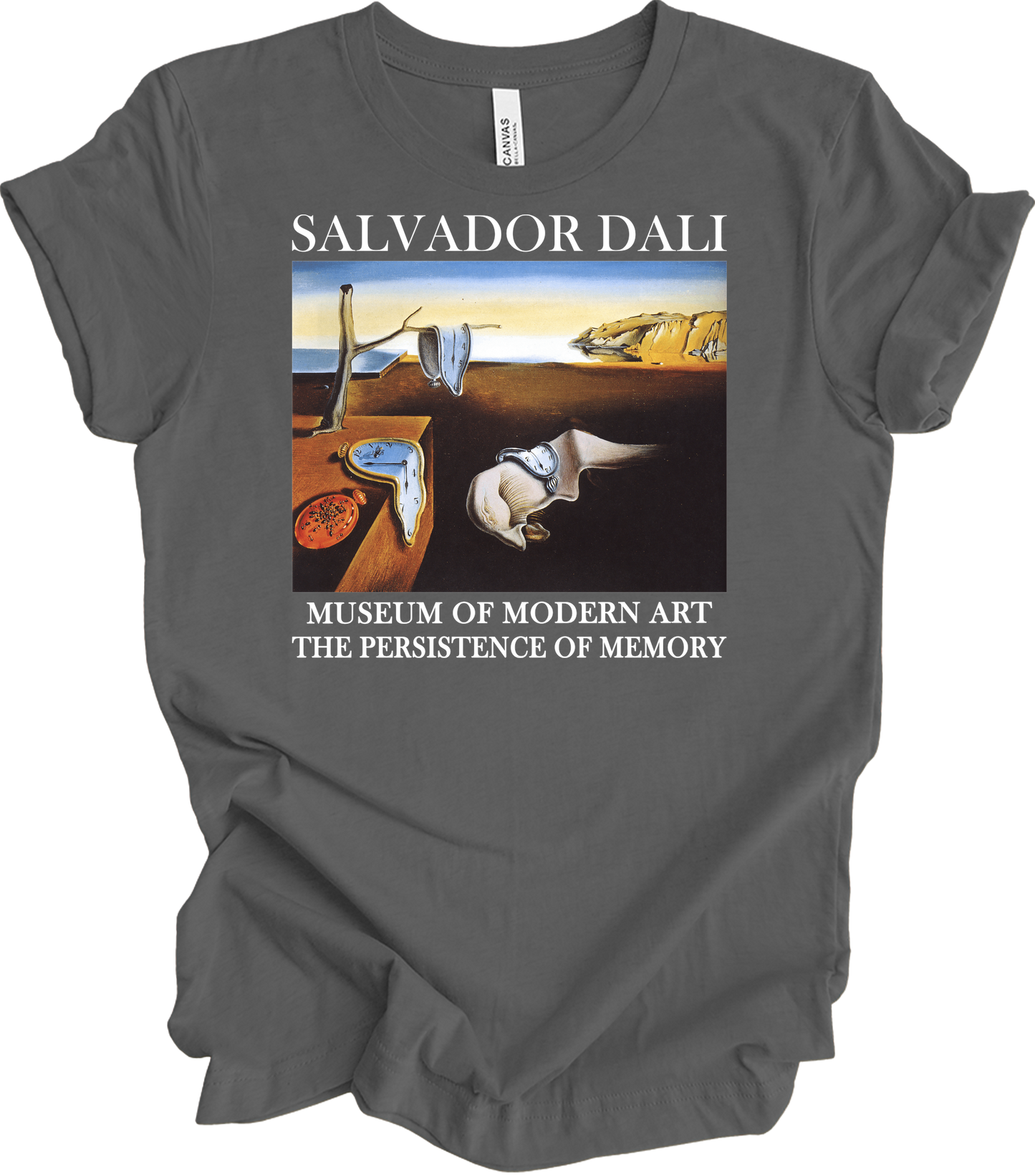 Dali Persistence of Memory T-Shirt in Asphalt