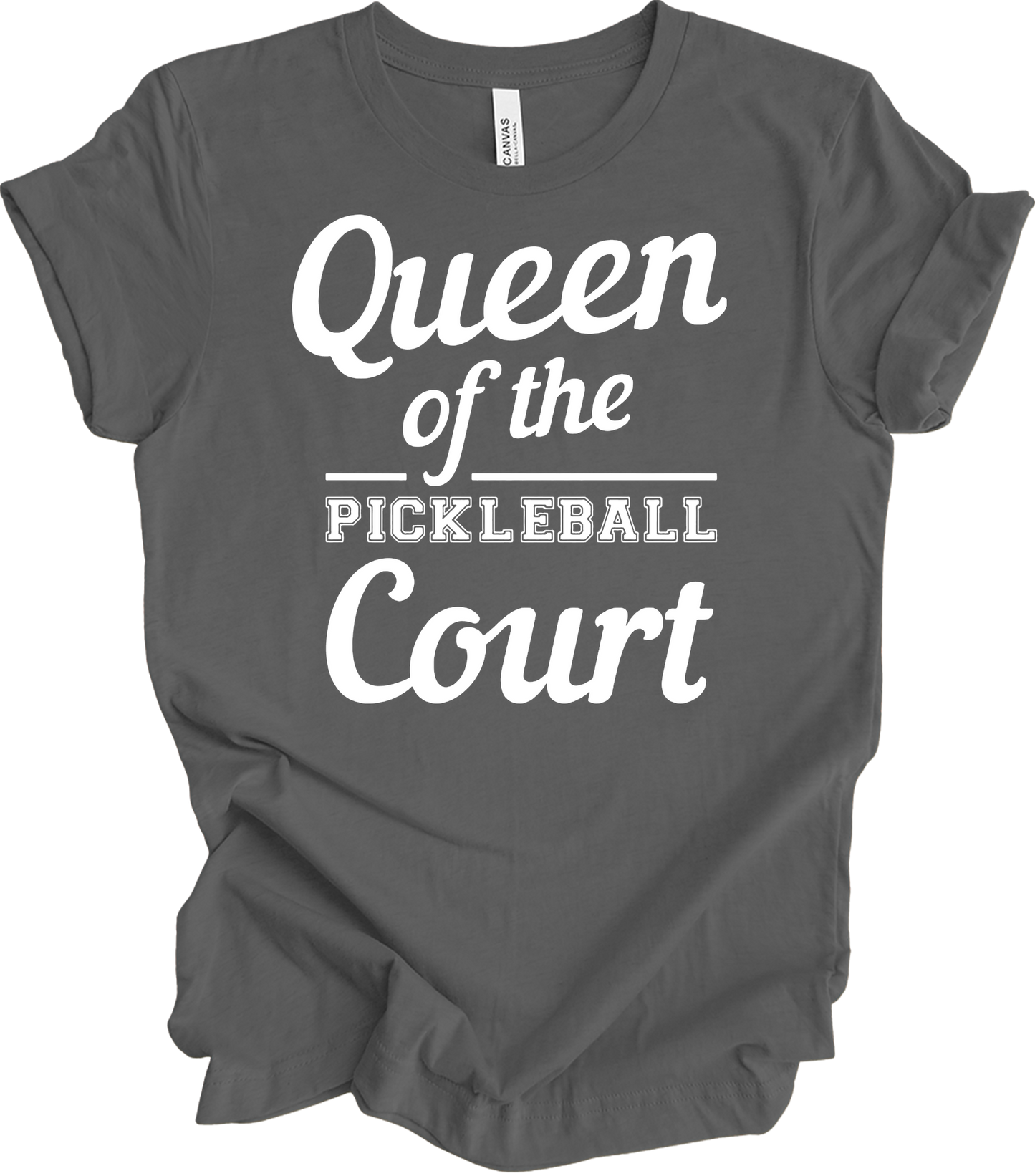 Pickleball Queen of the Court T-Shirt in Asphalt