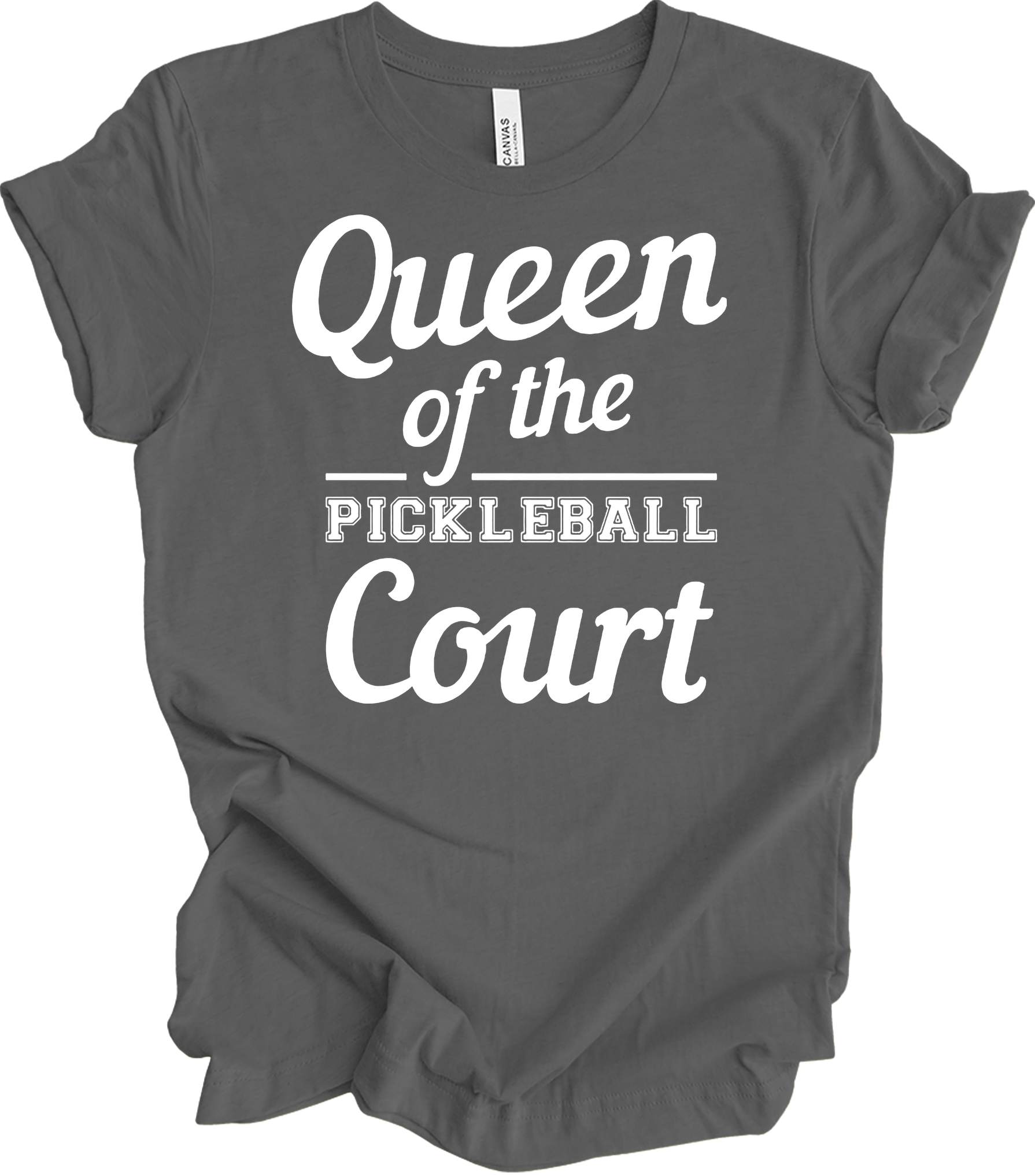 Pickleball Queen of the Court T-Shirt in Asphalt