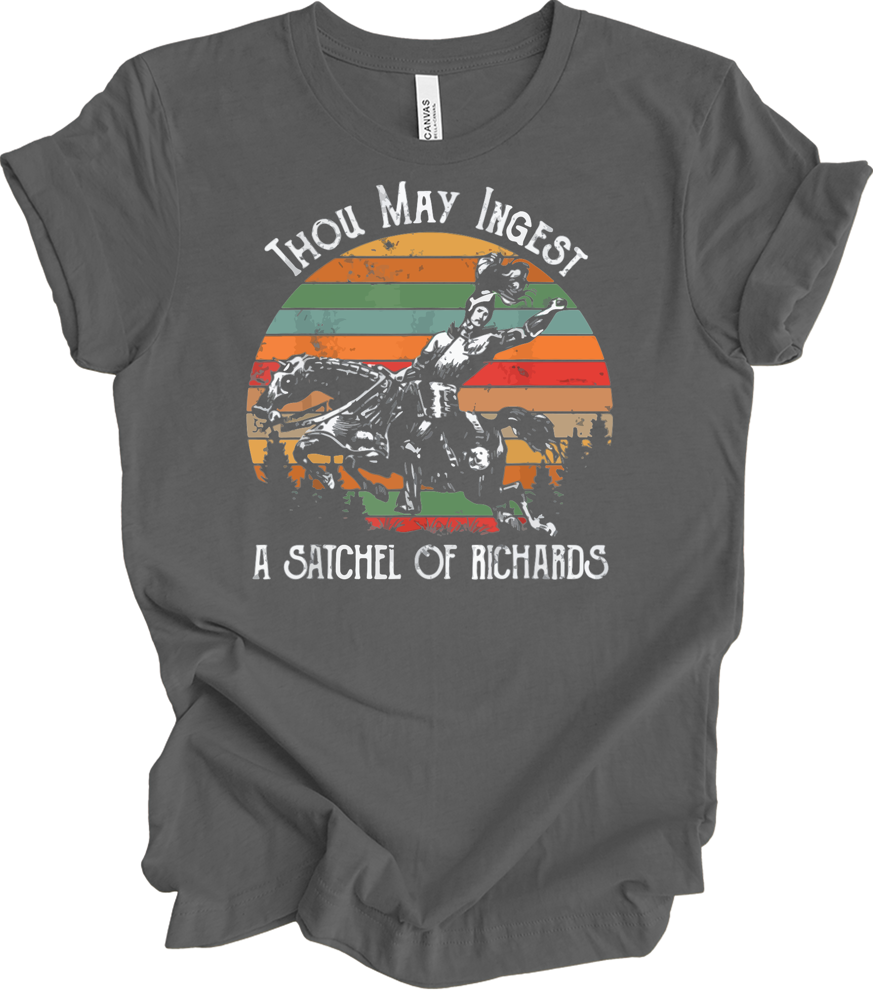 Native American Horse Thou May Ingest Satchel Of Richards T-Shirt in Asphalt