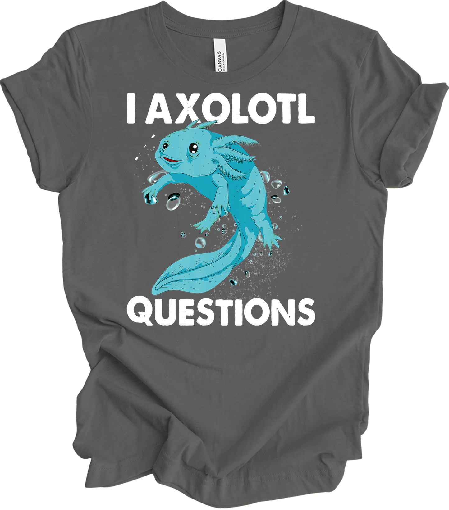 I Axolotl Questions - Fun & Cute T-Shirt in Asphalt