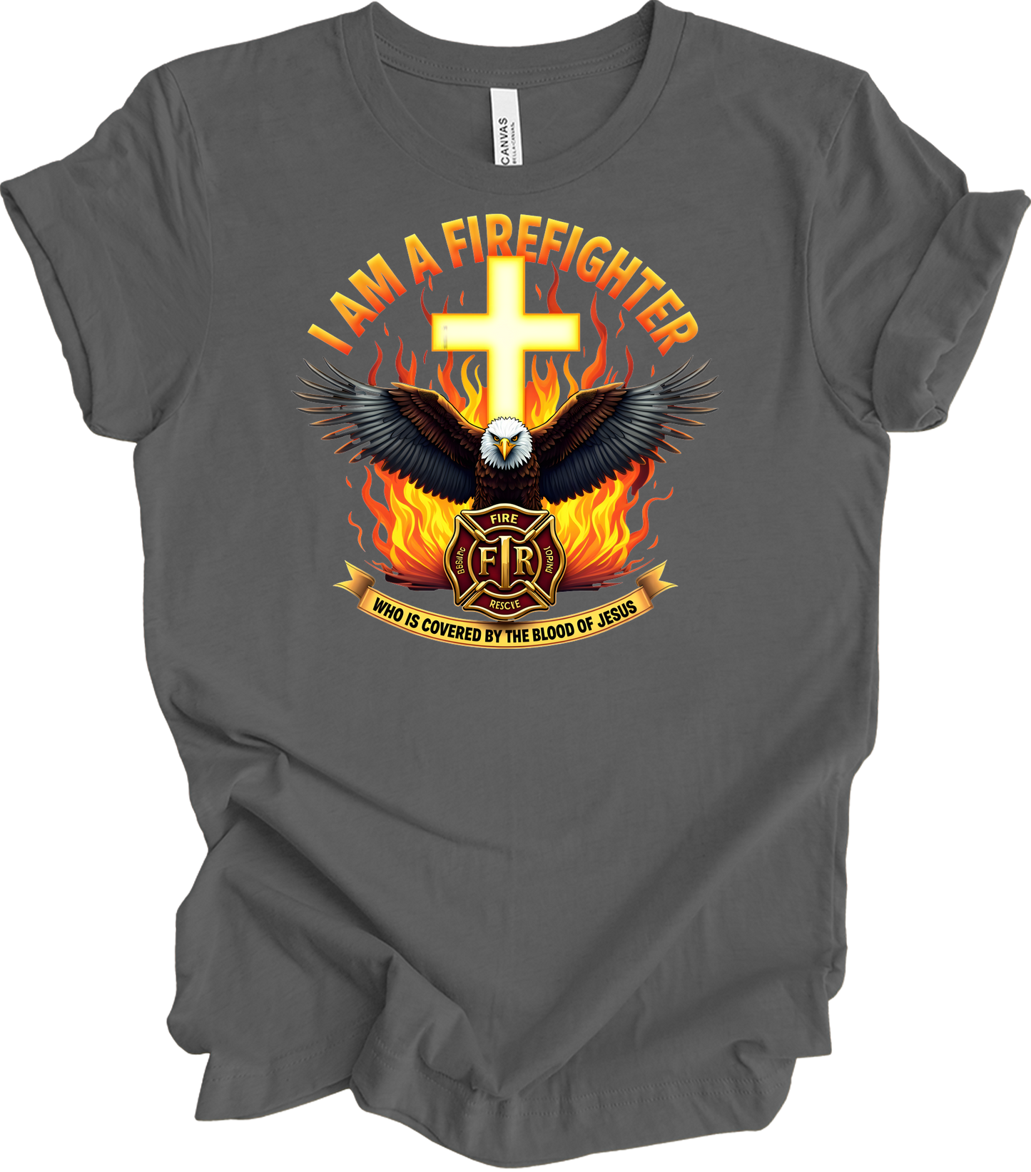 Firefighter Faith T-Shirt in Asphalt