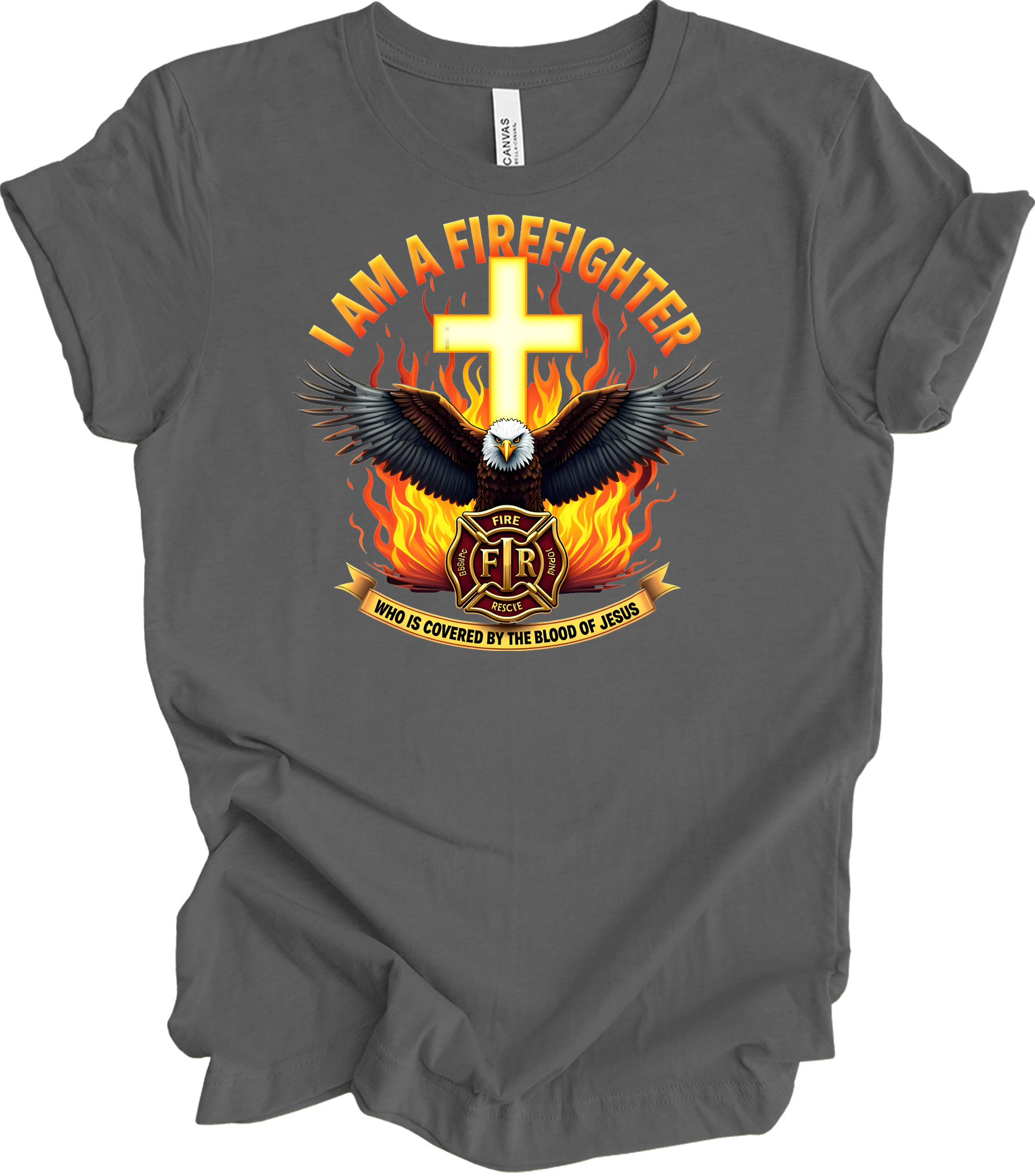 Firefighter Faith T-Shirt in Asphalt