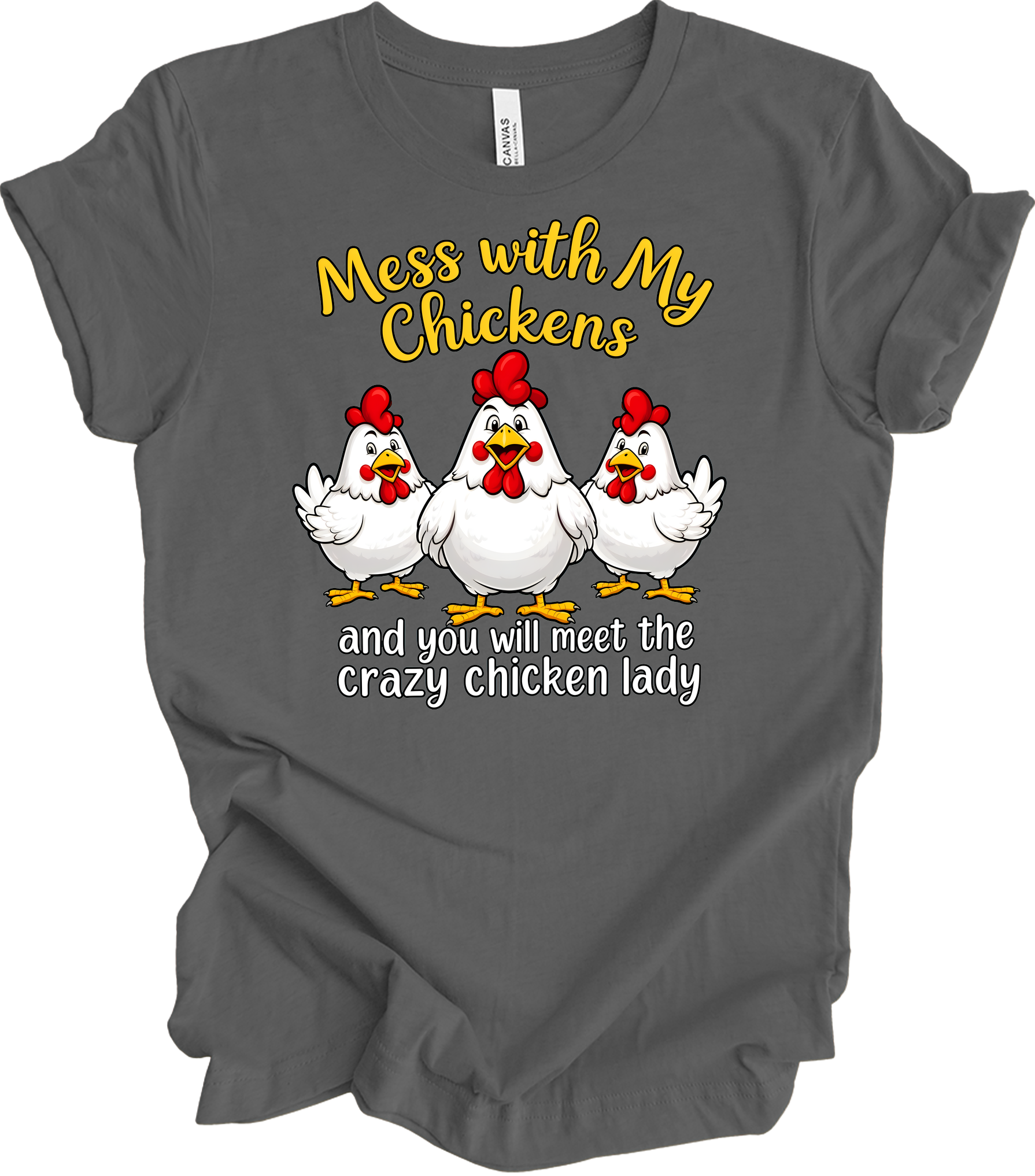 Mess With My Chickens T-Shirt in Asphalt