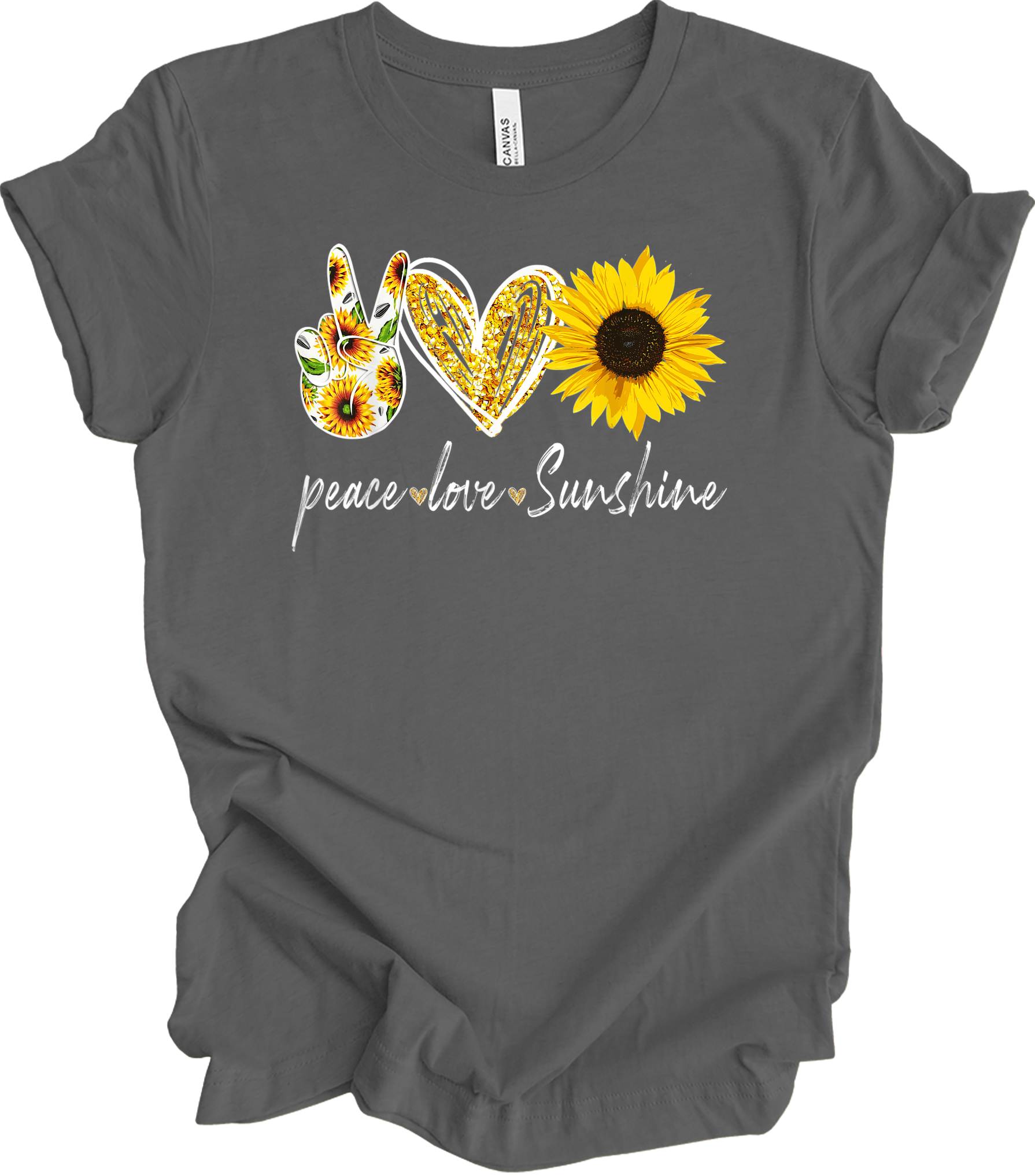 Peace Love Sunshine T-Shirt in Asphalt