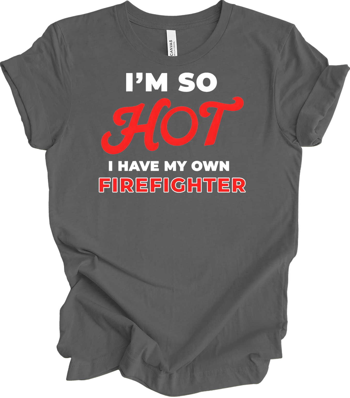 Funny Firefighter Partner T-Shirt in Asphalt