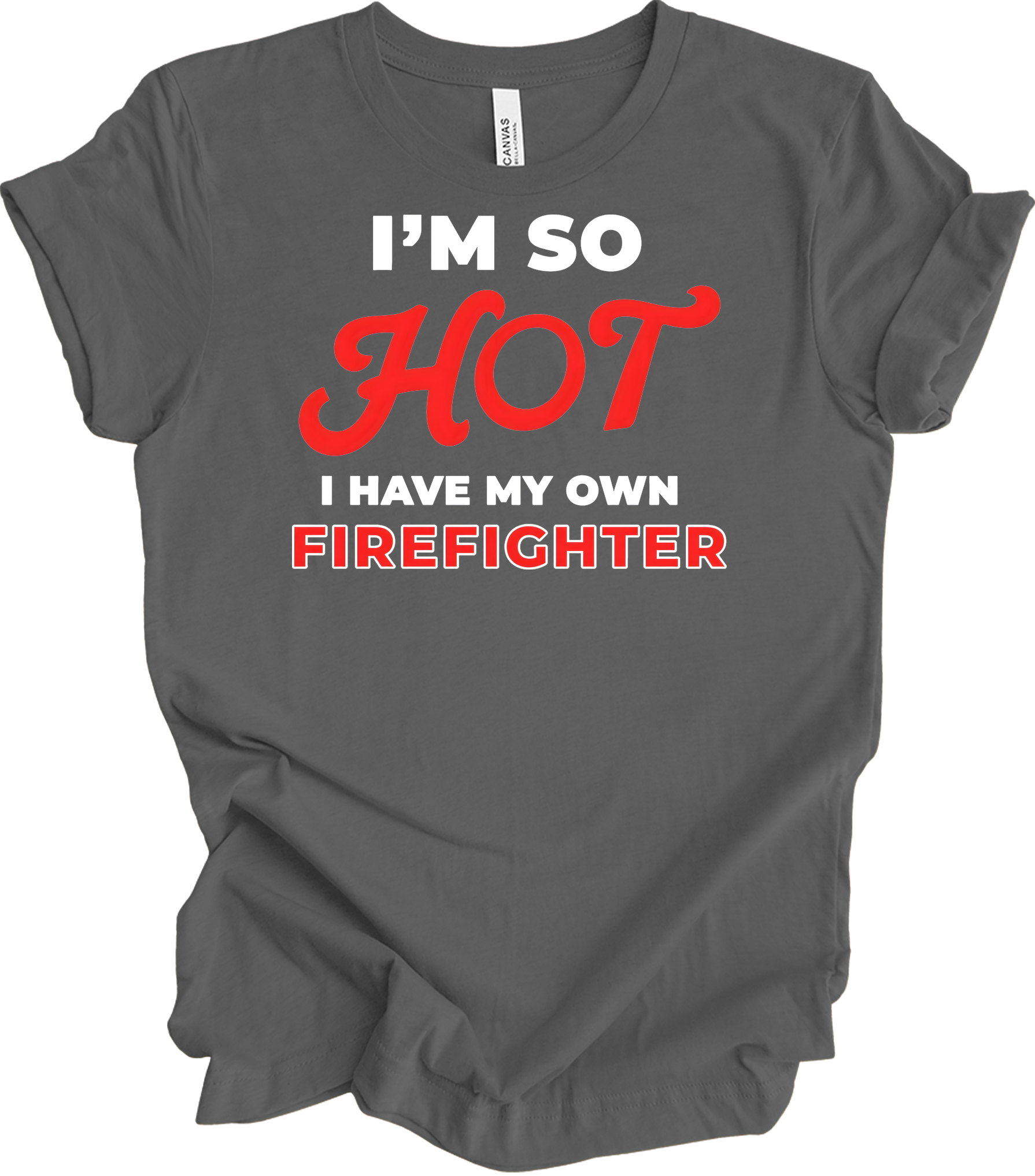 Funny Firefighter Partner T-Shirt in Asphalt