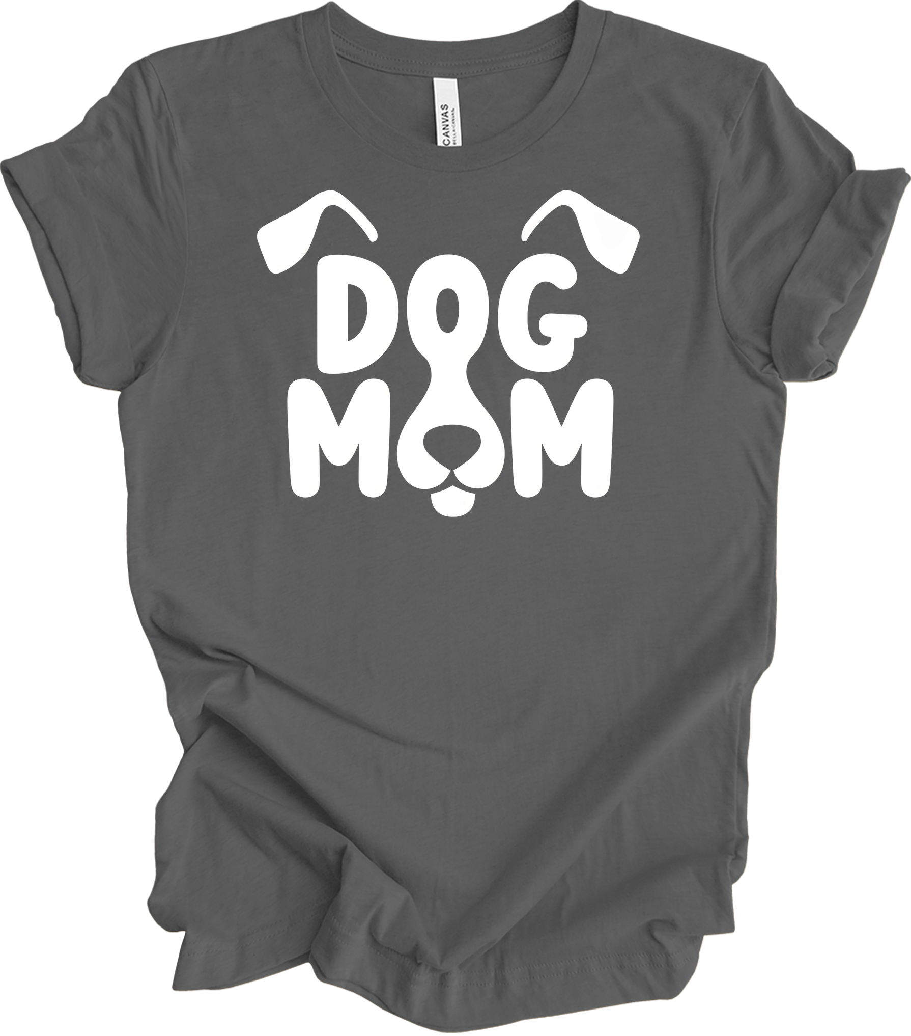 Dog Mom - Cute Gift for Dog Lovers T-Shirt in Asphalt