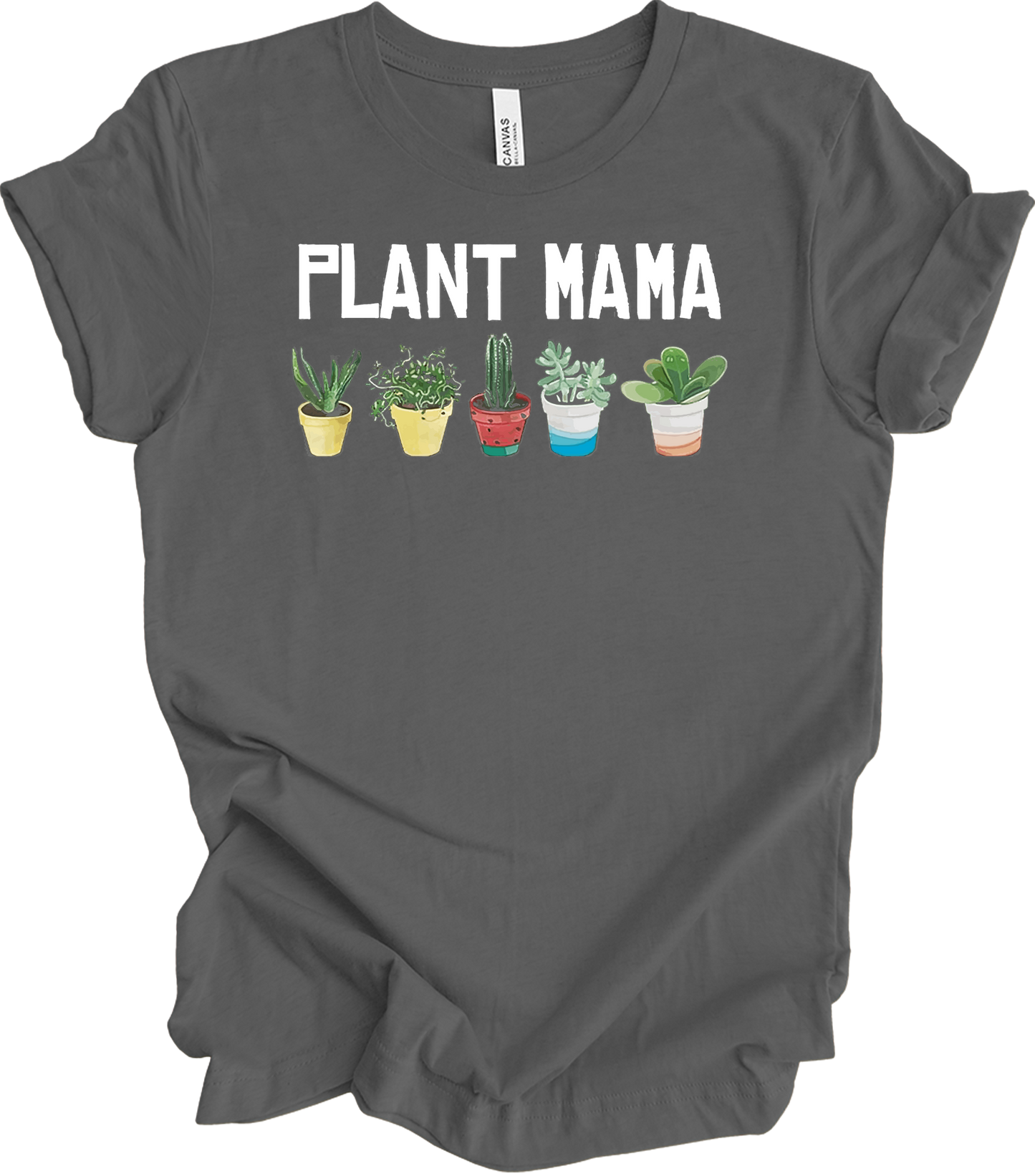Plant Mama - Cute Plants T-Shirt in Asphalt