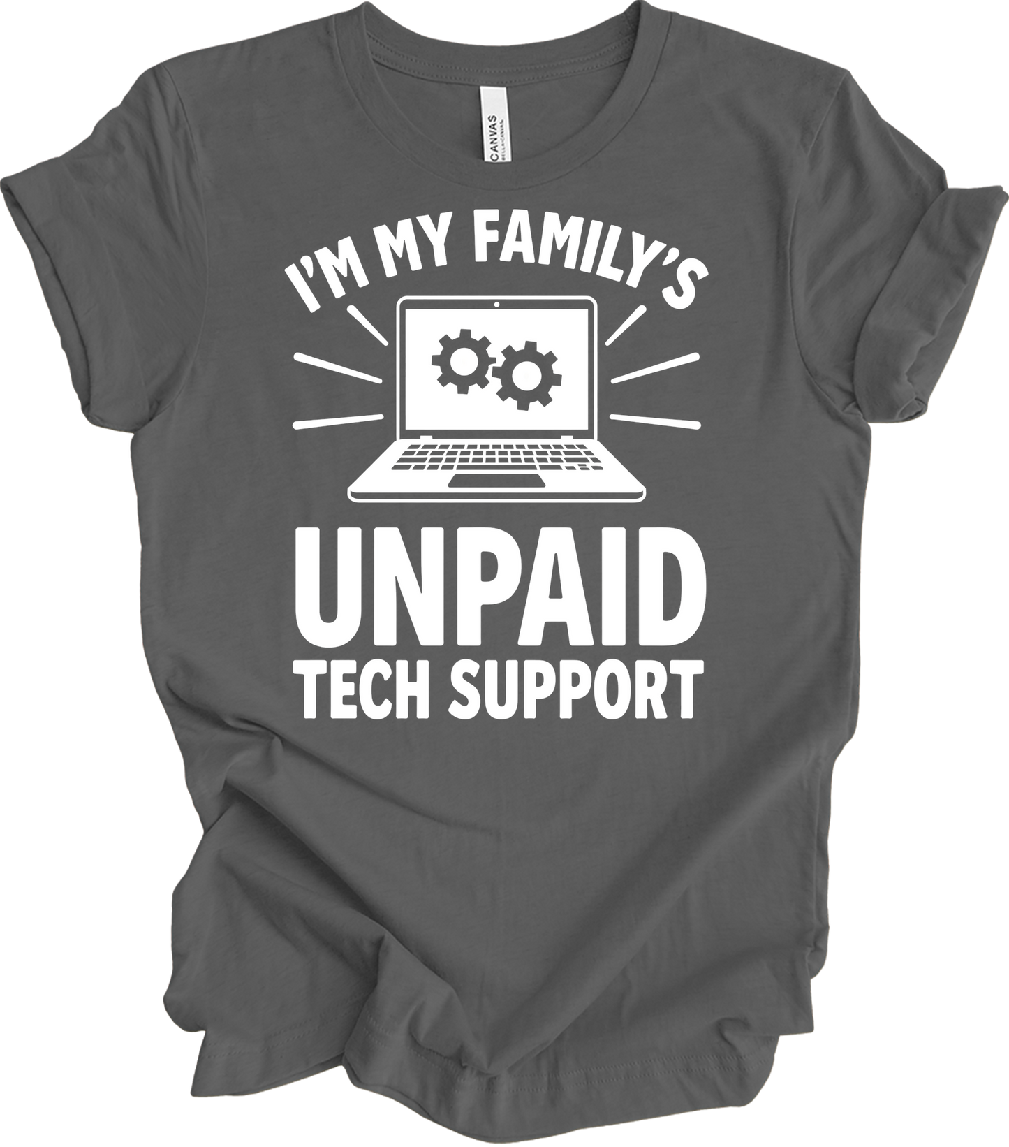 Unpaid Tech Support T-Shirt in Asphalt