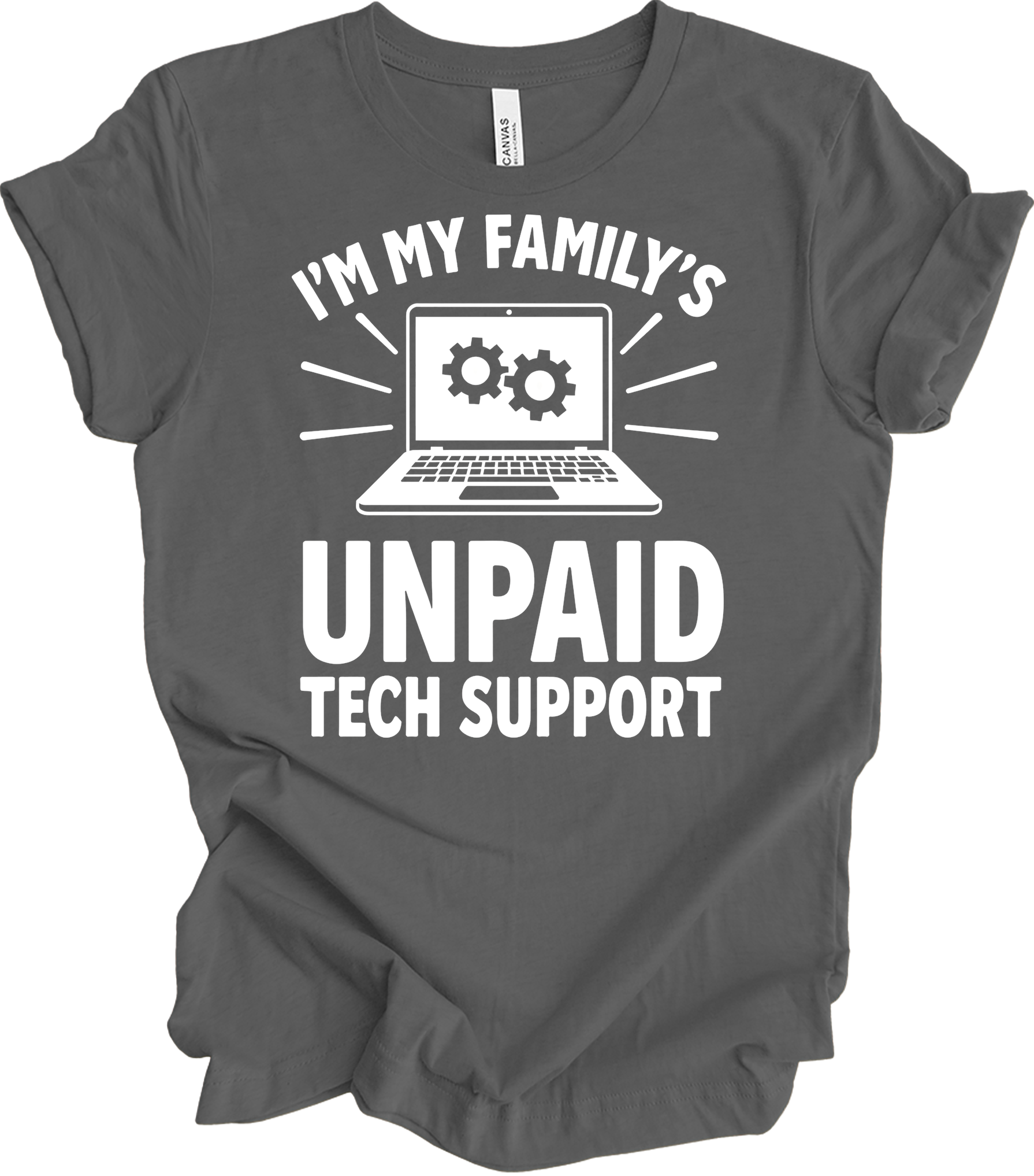 Unpaid Tech Support T-Shirt in Asphalt