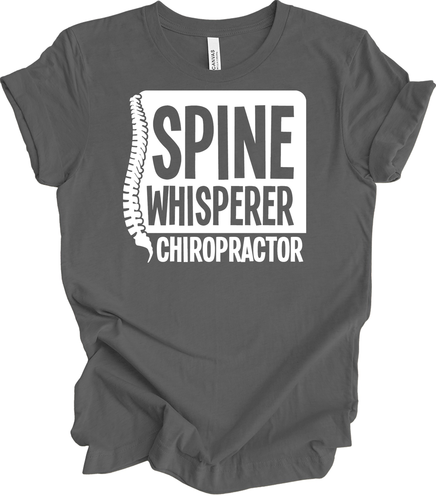 Spine Whisperer Chiropractor T-Shirt in Asphalt