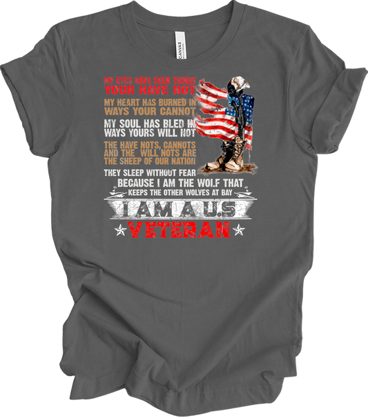 U.S. Veteran Patriotic T-Shirt in Asphalt