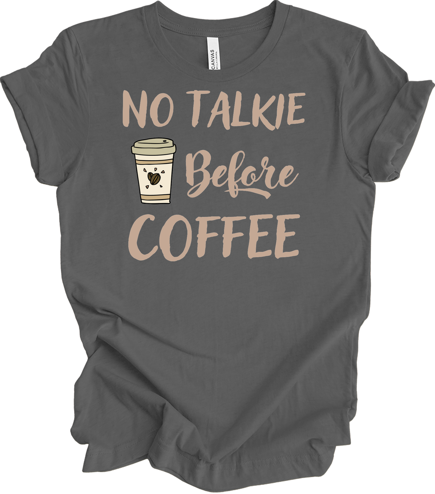 No Talkie Before Coffee T-Shirt in Asphalt