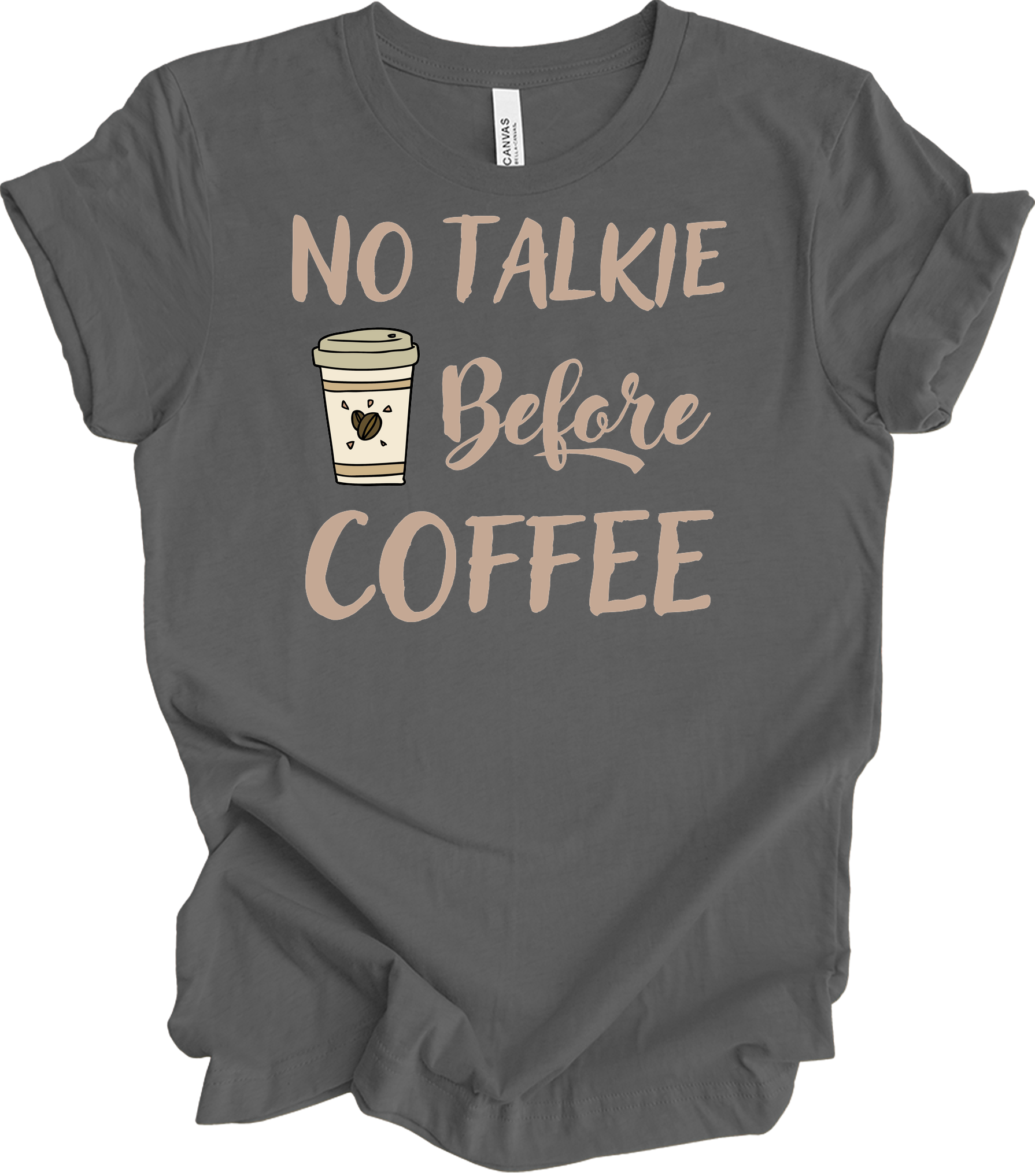 No Talkie Before Coffee T-Shirt in Asphalt